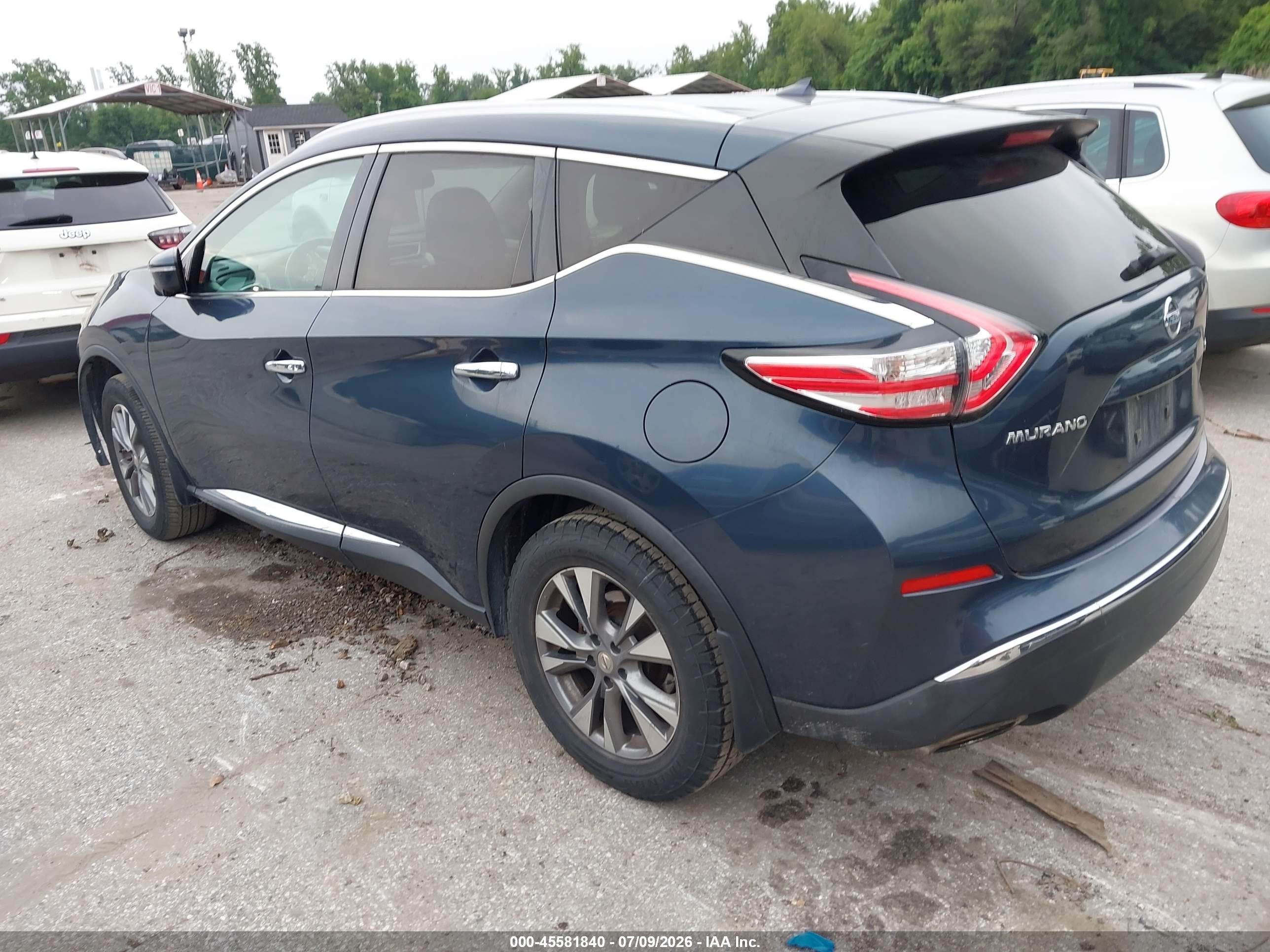 2015 Nissan Murano Sl Blue vin: 5N1AZ2MH4FN220738