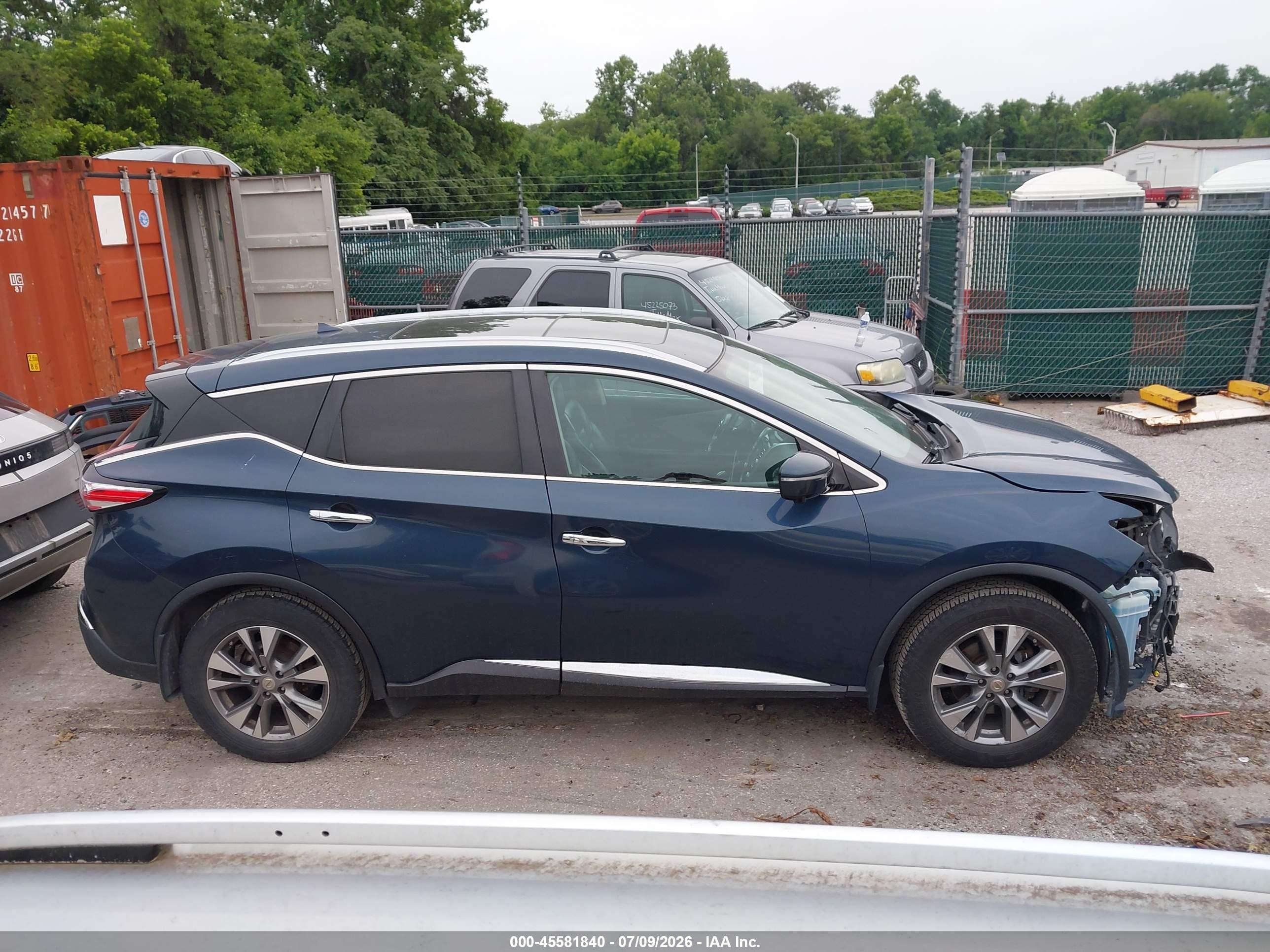 2015 Nissan Murano Sl Blue vin: 5N1AZ2MH4FN220738