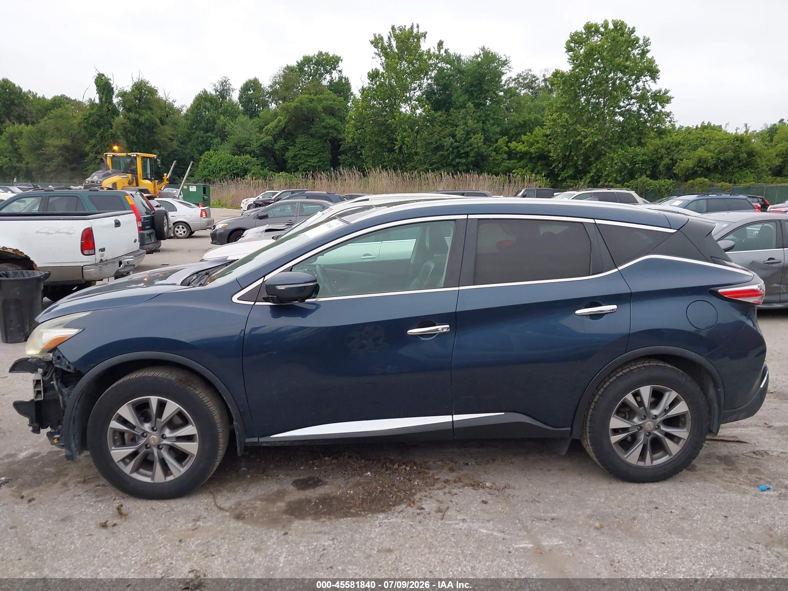 2015 Nissan Murano Sl Blue vin: 5N1AZ2MH4FN220738