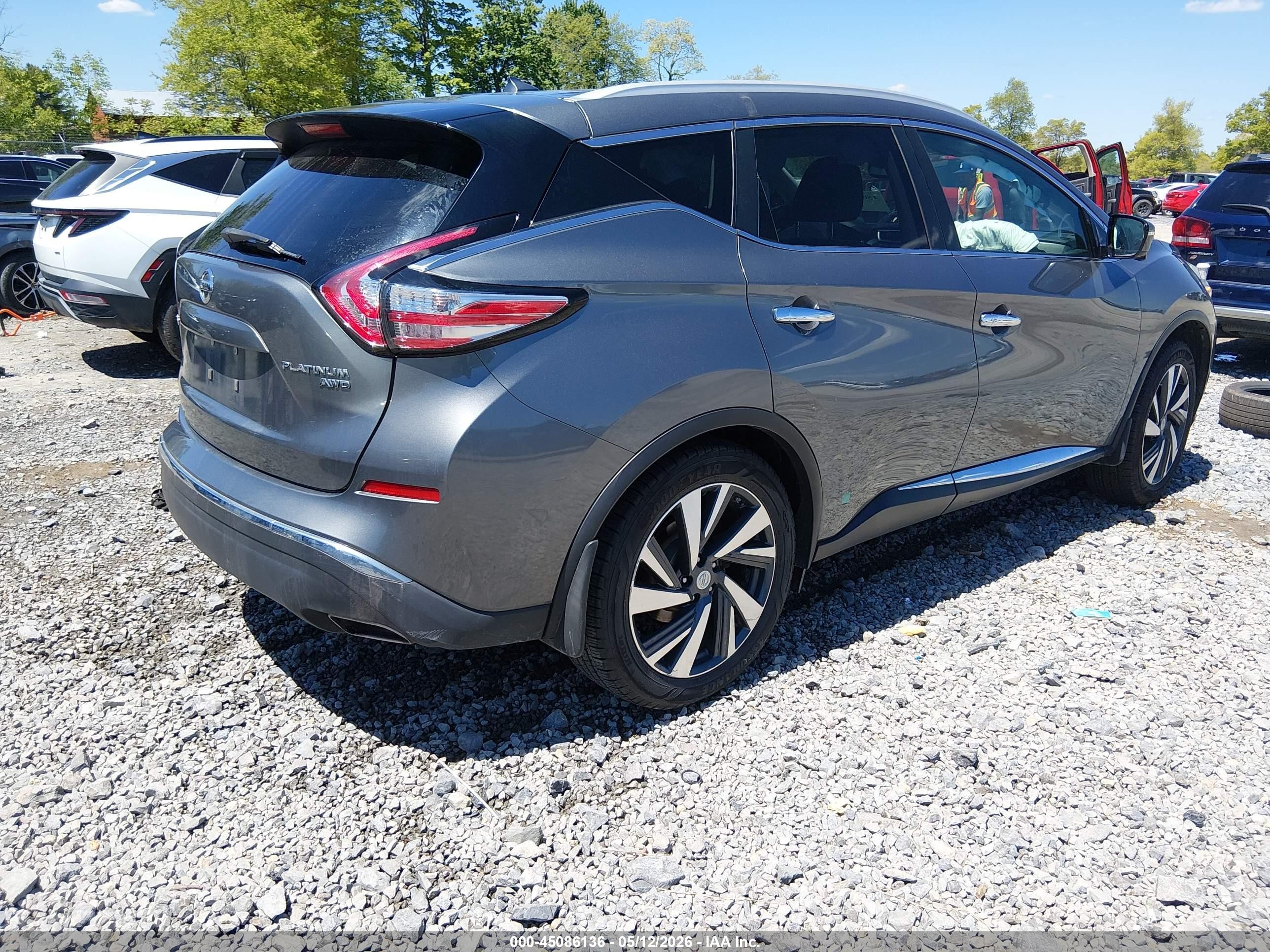 2015 Nissan Murano Platinum Gray vin: 5N1AZ2MH4FN243565
