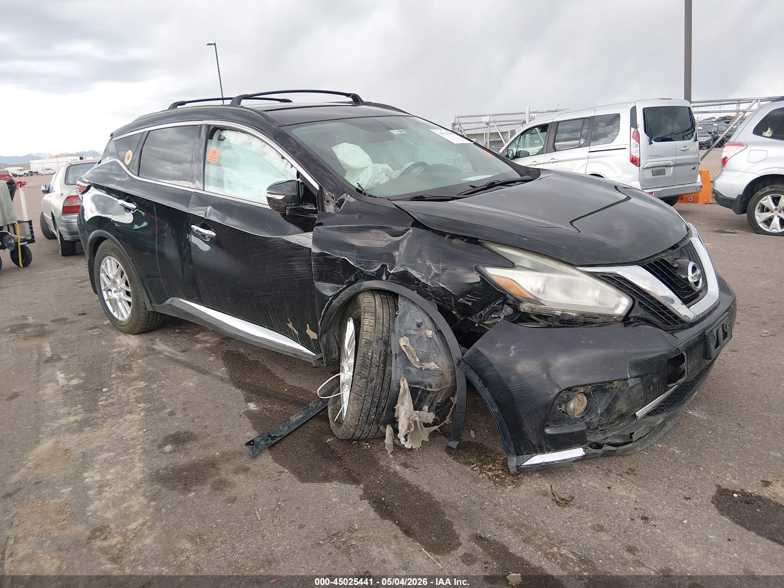 2015 Nissan Murano Sv Black vin: 5N1AZ2MH4FN247891