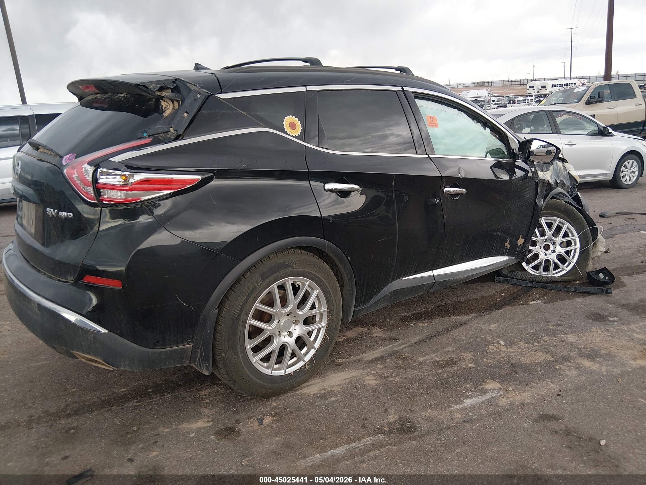 2015 Nissan Murano Sv Black vin: 5N1AZ2MH4FN247891