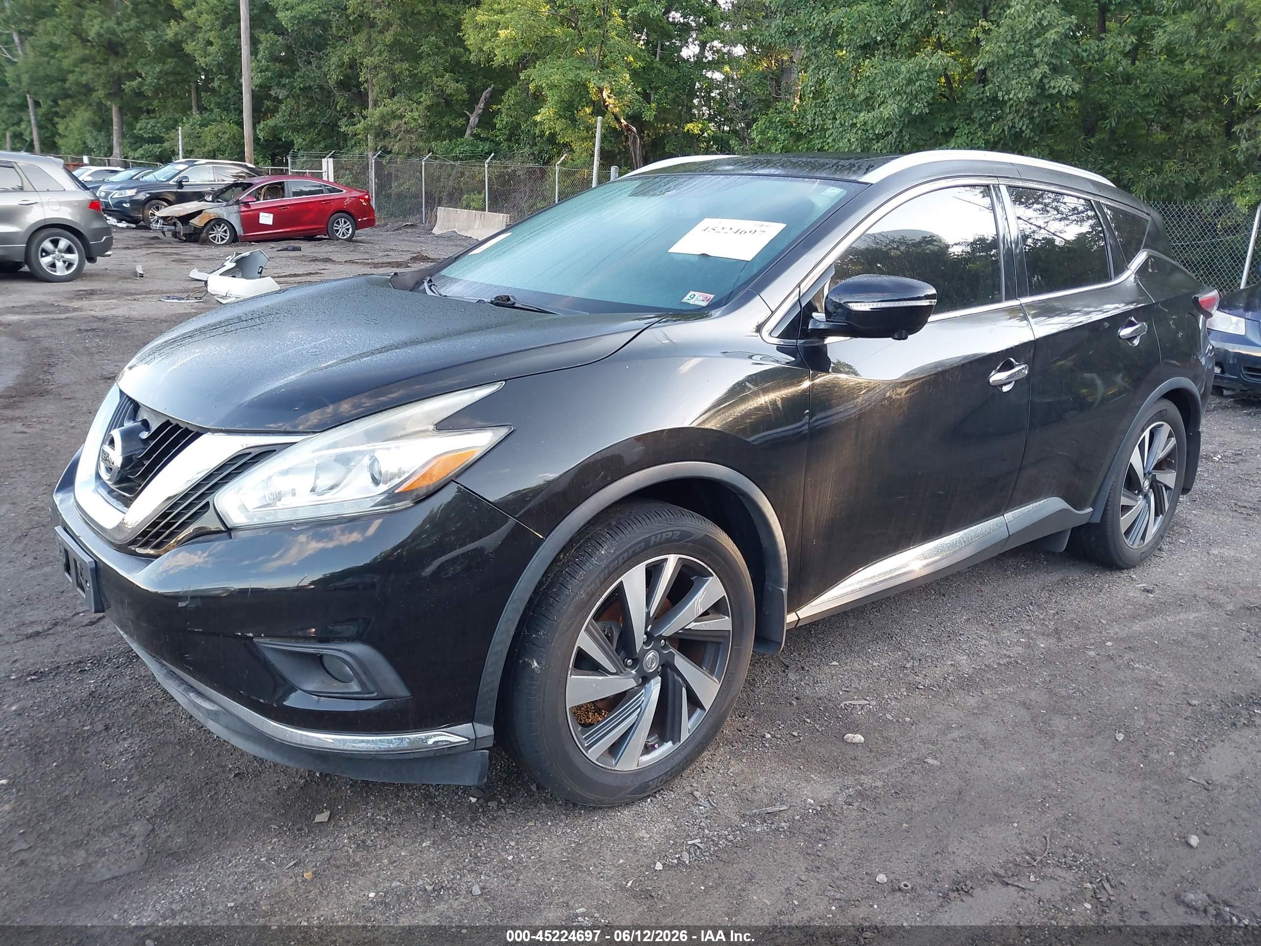 2015 Nissan Murano Platinum Черный vin: 5N1AZ2MH4FN251049