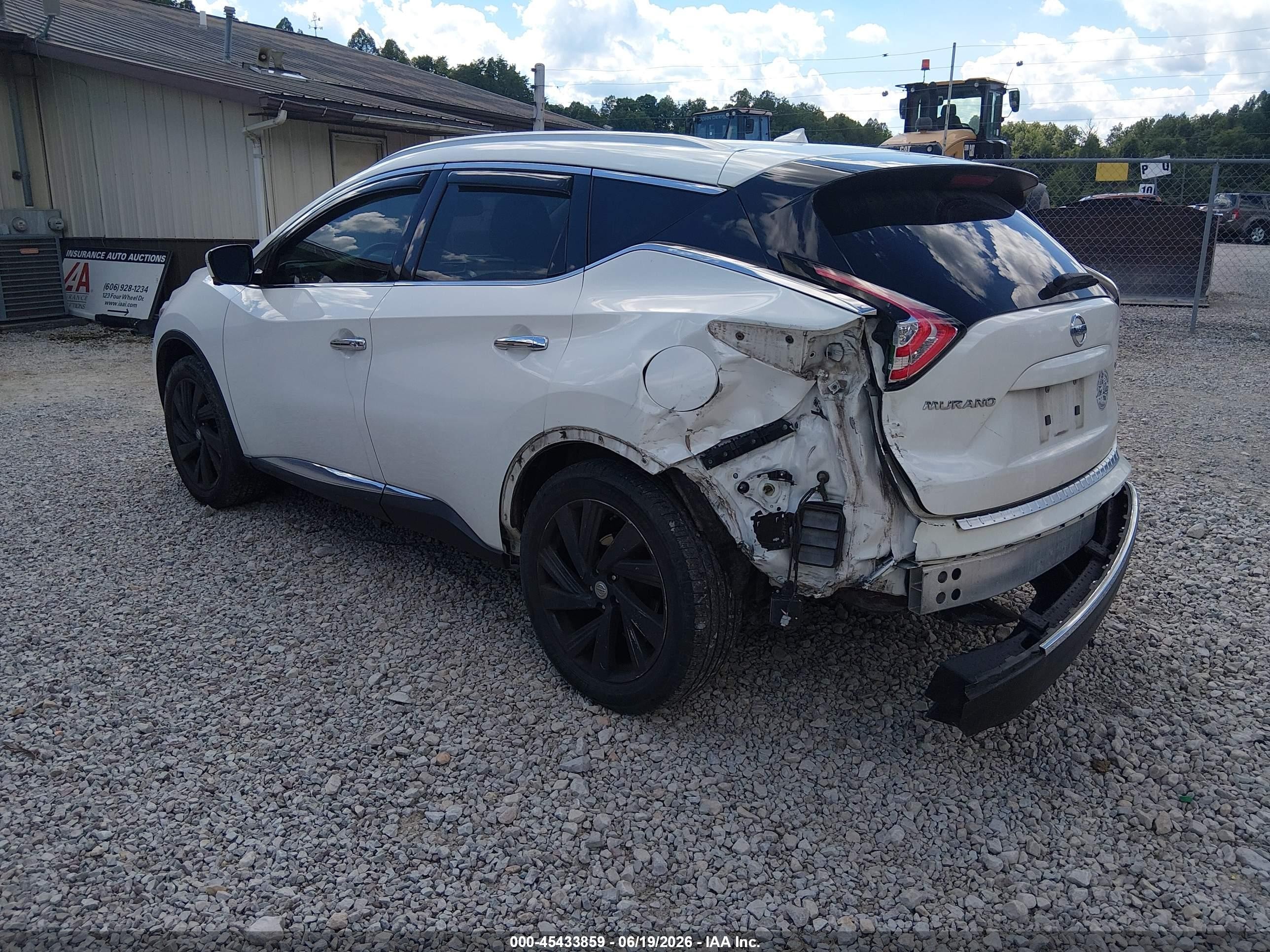 2015 Nissan Murano Platinum White vin: 5N1AZ2MH4FN282530