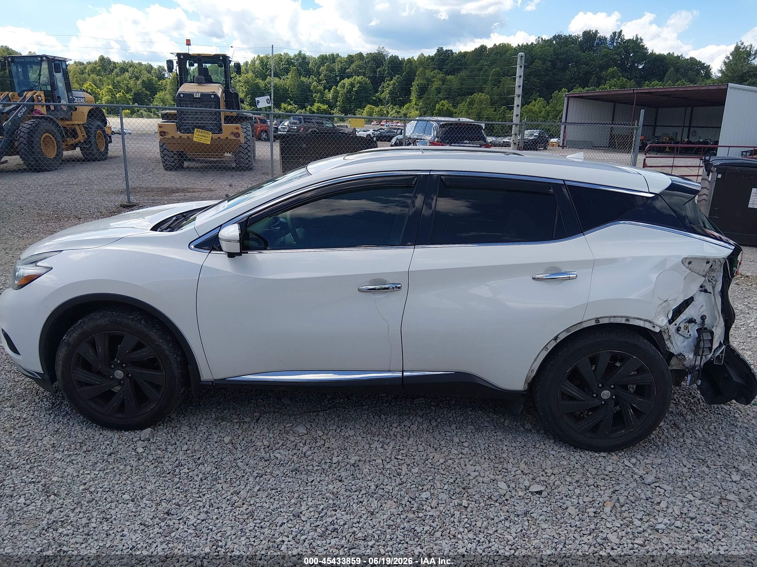 2015 Nissan Murano Platinum White vin: 5N1AZ2MH4FN282530