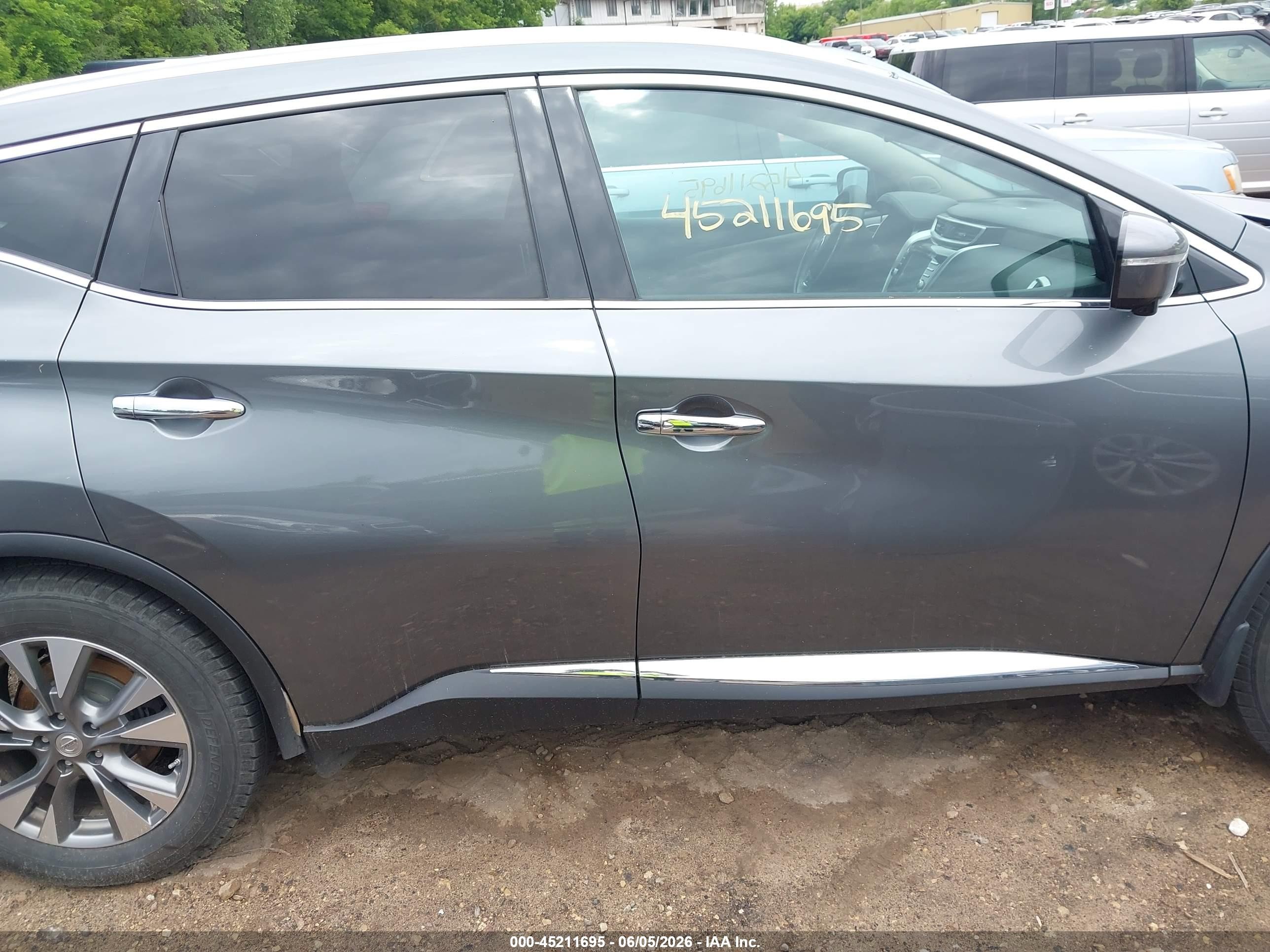 2015 Nissan Murano Sl Gray vin: 5N1AZ2MH5FN204970