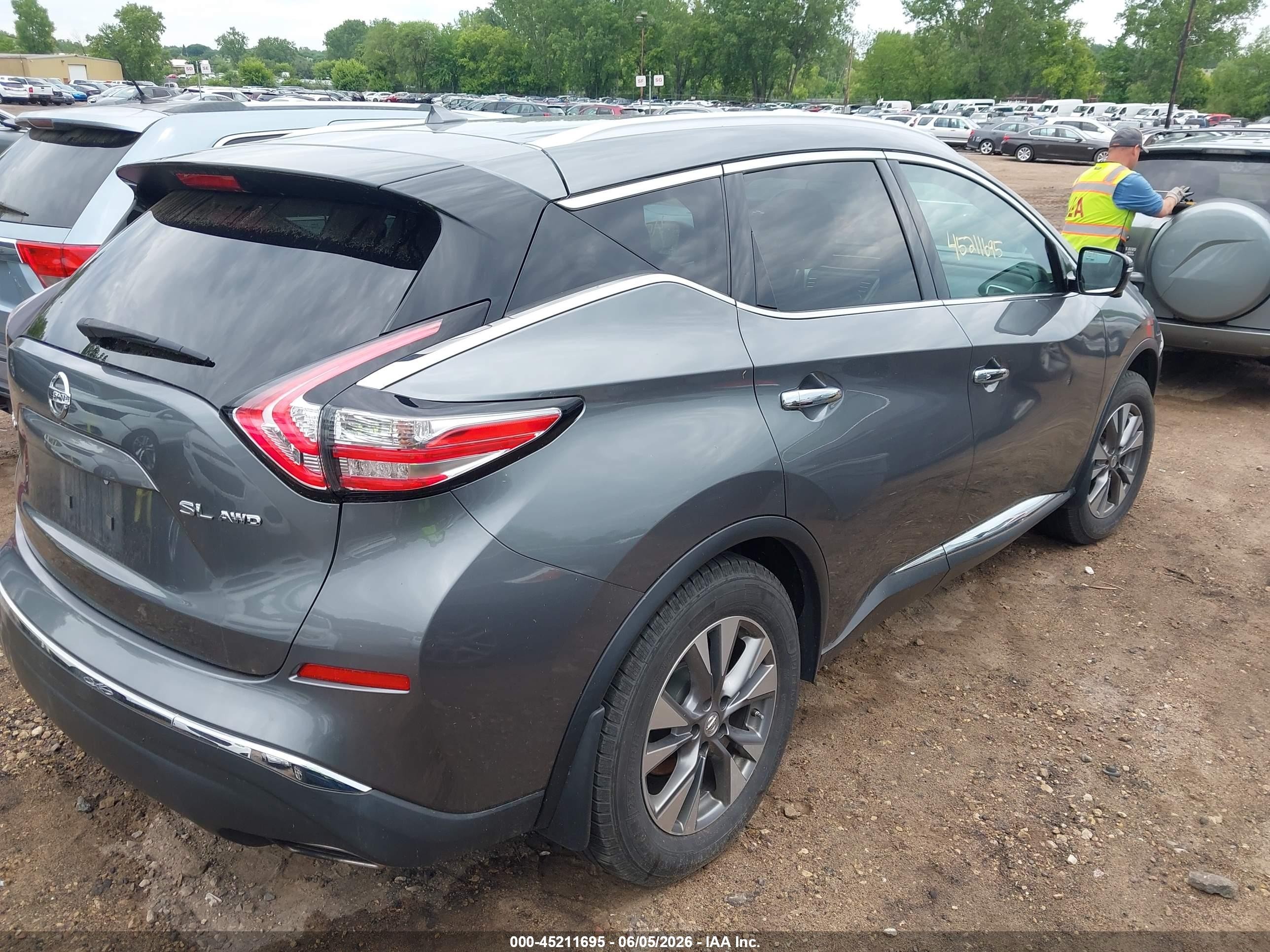 2015 Nissan Murano Sl Gray vin: 5N1AZ2MH5FN204970