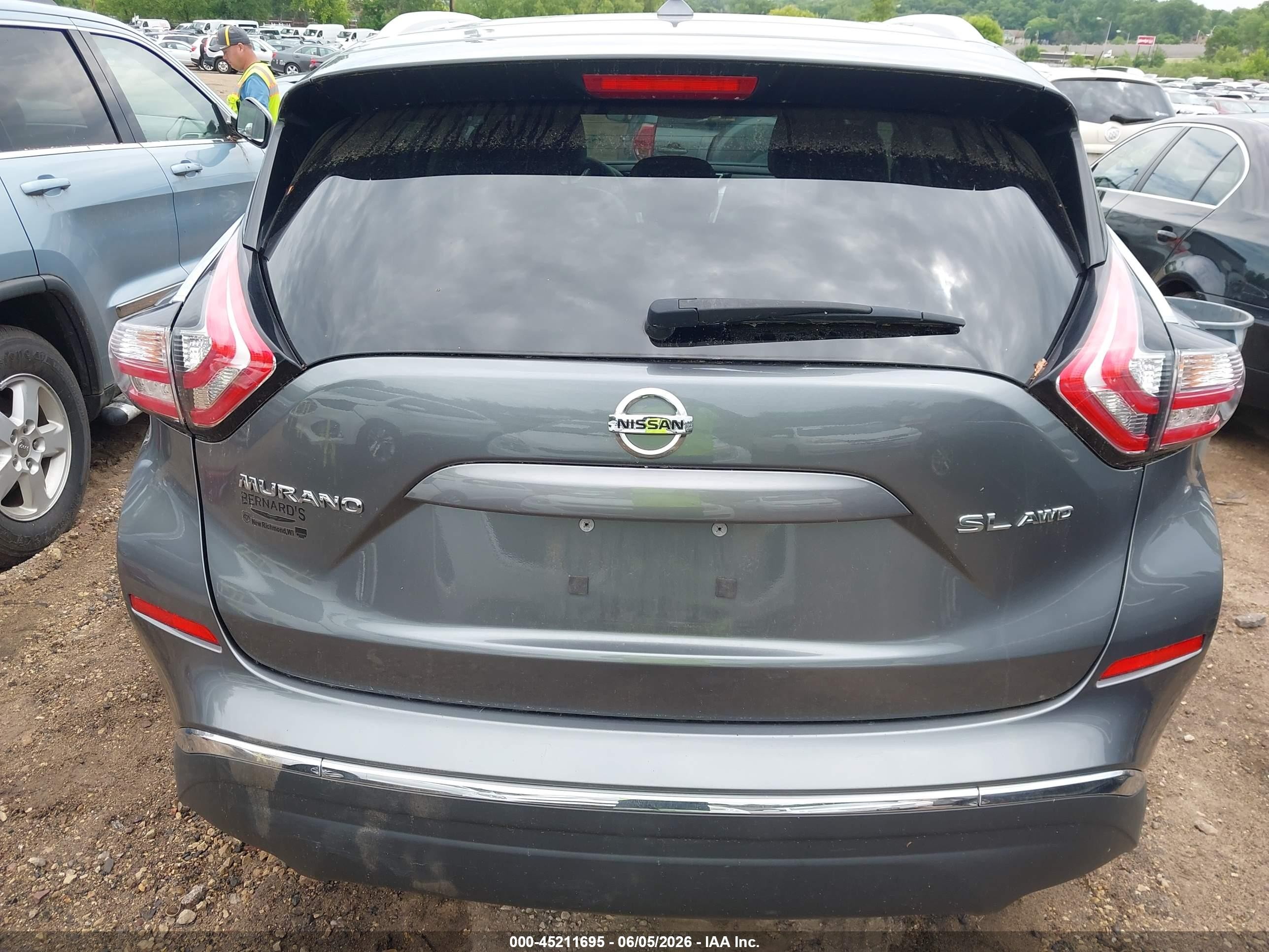 2015 Nissan Murano Sl Gray vin: 5N1AZ2MH5FN204970