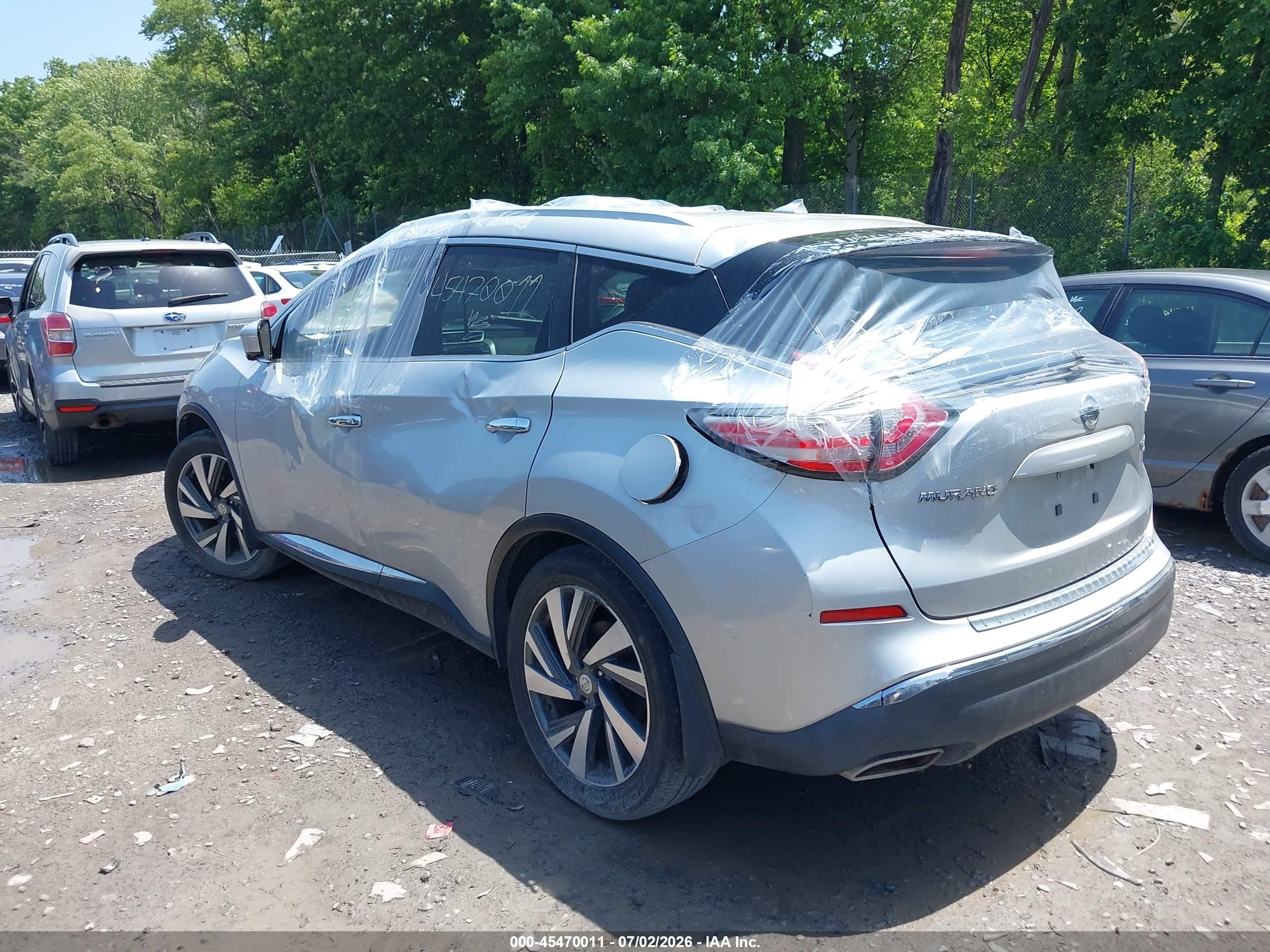 2015 Nissan Murano Platinum Silver vin: 5N1AZ2MH5FN212809