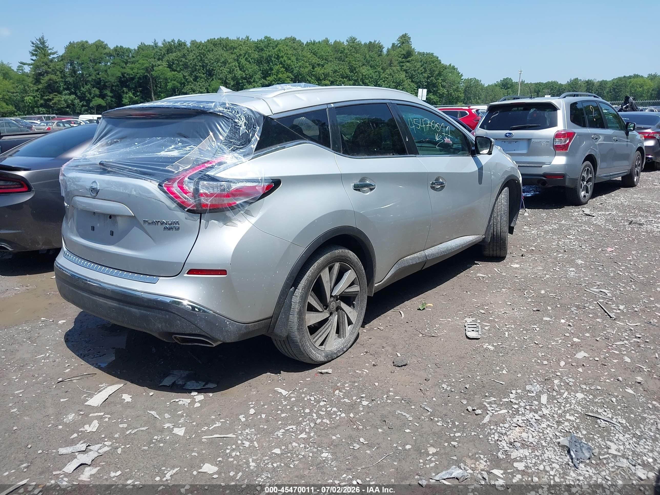 2015 Nissan Murano Platinum Silver vin: 5N1AZ2MH5FN212809