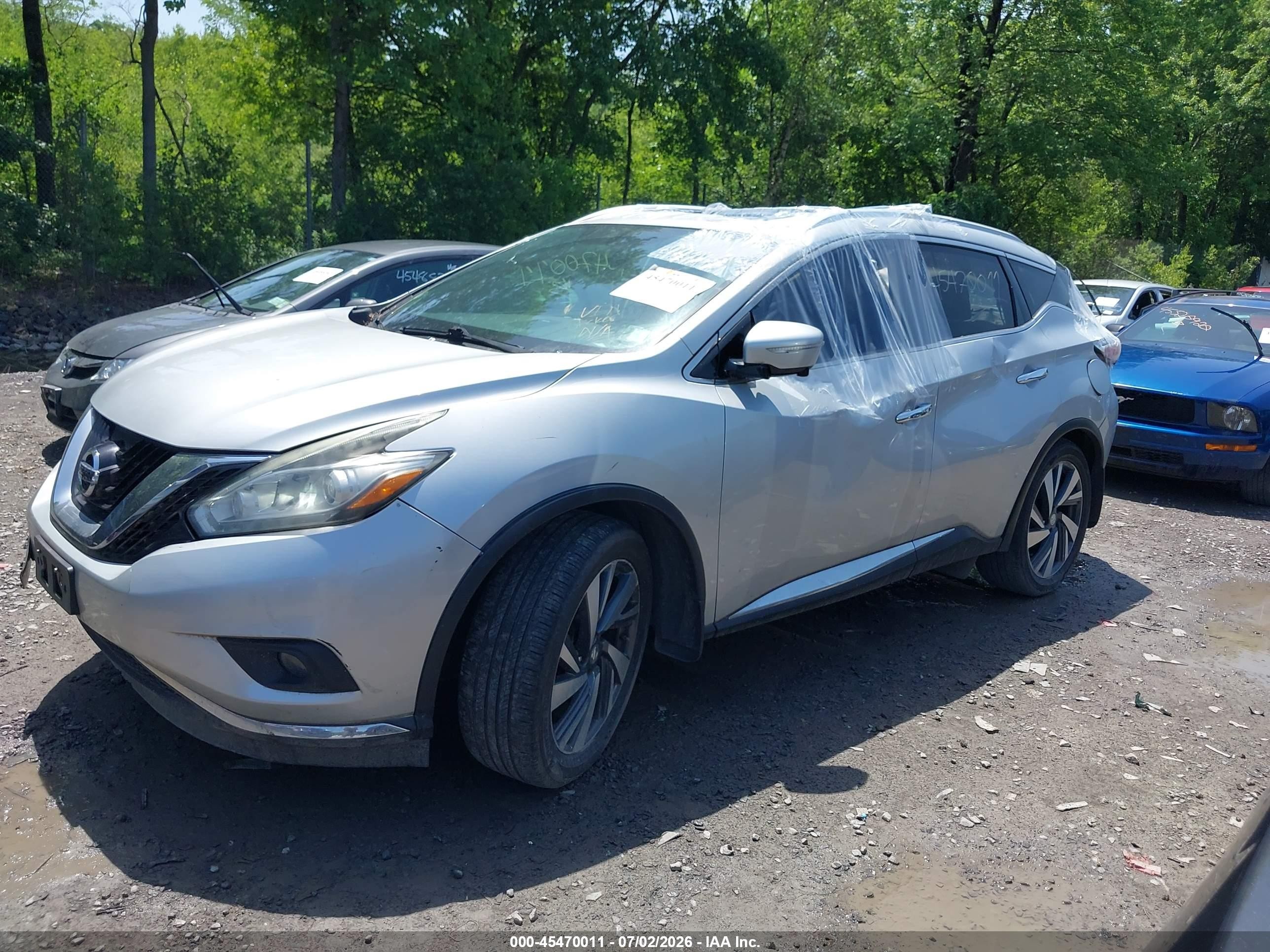 2015 Nissan Murano Platinum Silver vin: 5N1AZ2MH5FN212809