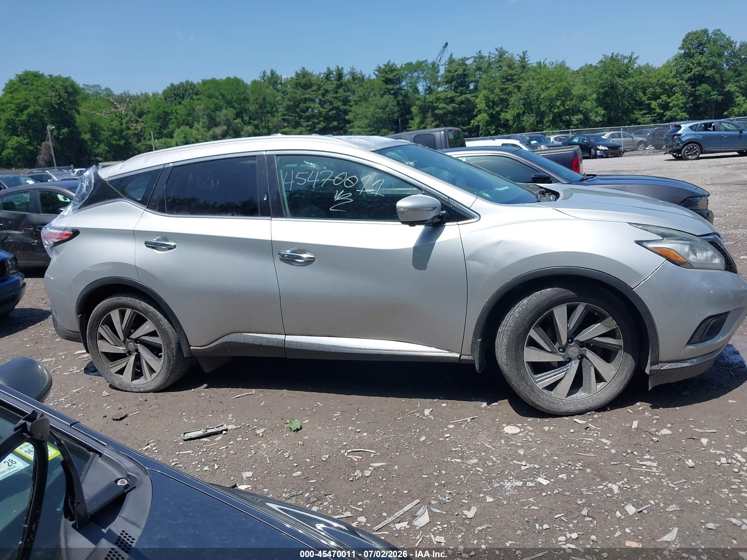 2015 Nissan Murano Platinum Silver vin: 5N1AZ2MH5FN212809
