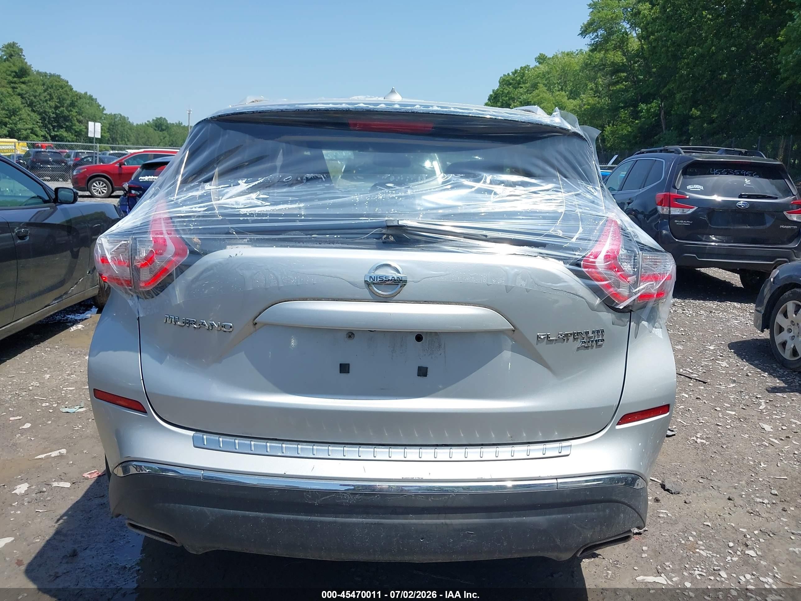 2015 Nissan Murano Platinum Silver vin: 5N1AZ2MH5FN212809