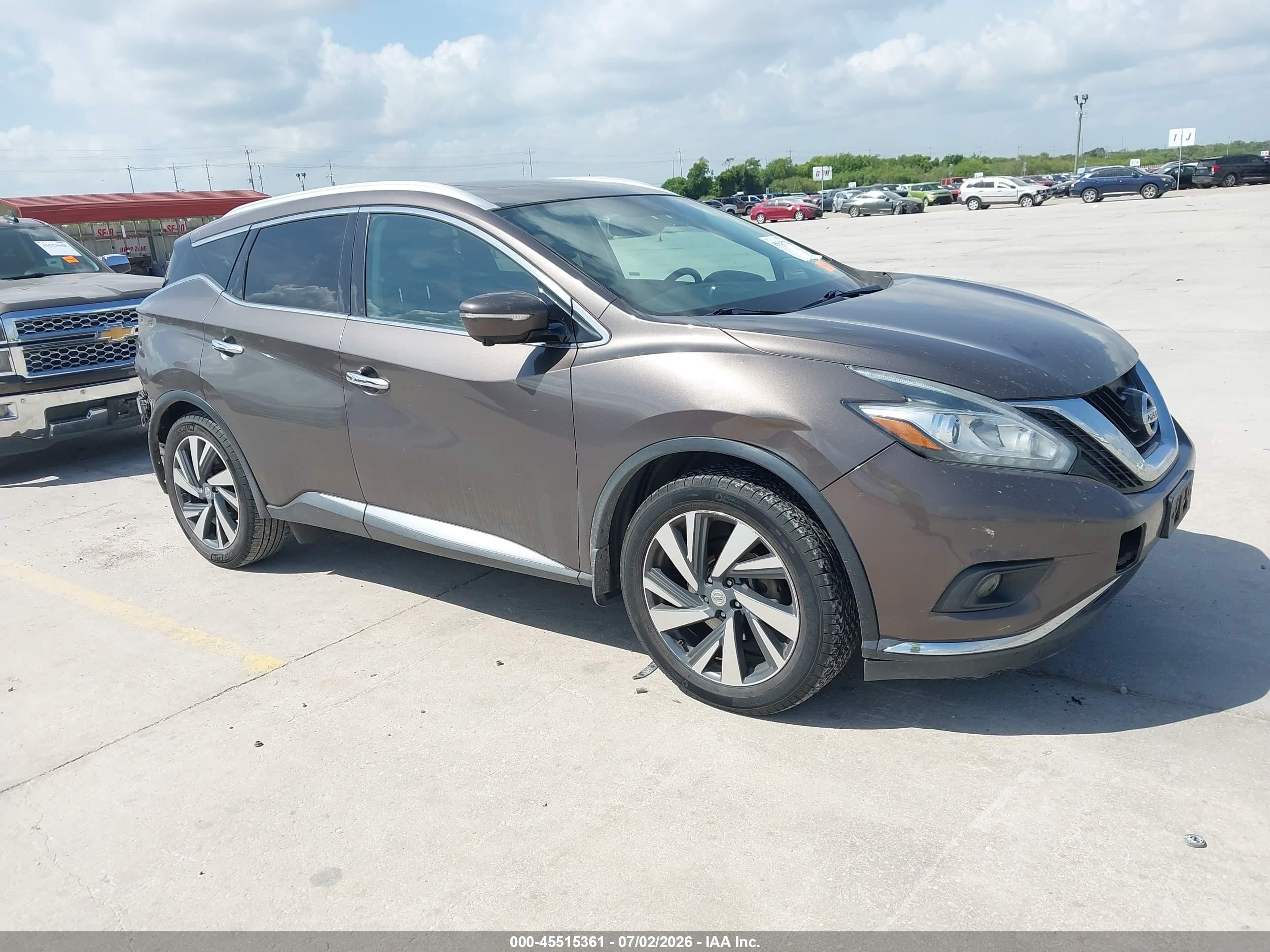 2015 Nissan Murano Platinum Brown vin: 5N1AZ2MH5FN213426