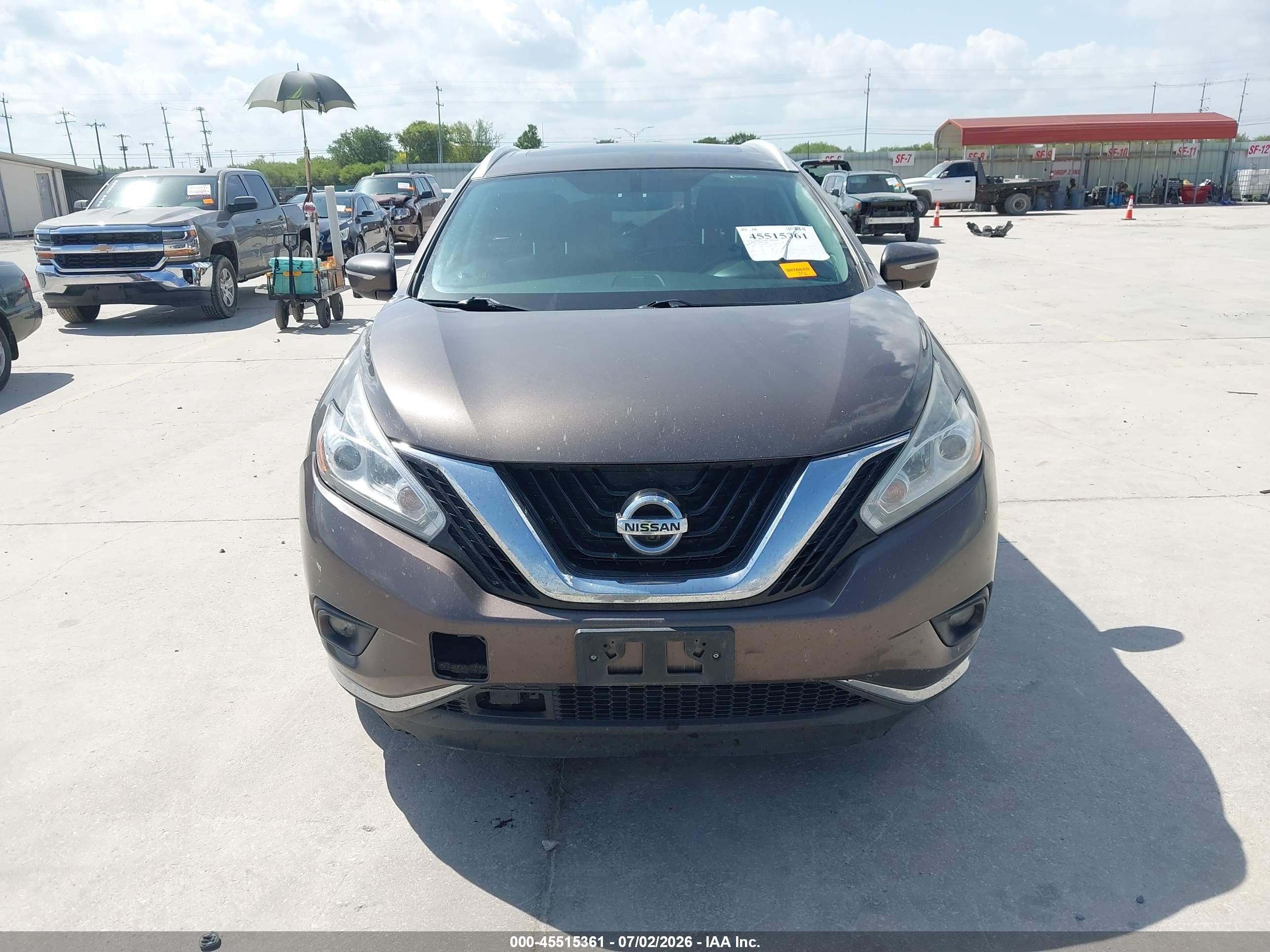 2015 Nissan Murano Platinum Коричневый vin: 5N1AZ2MH5FN213426