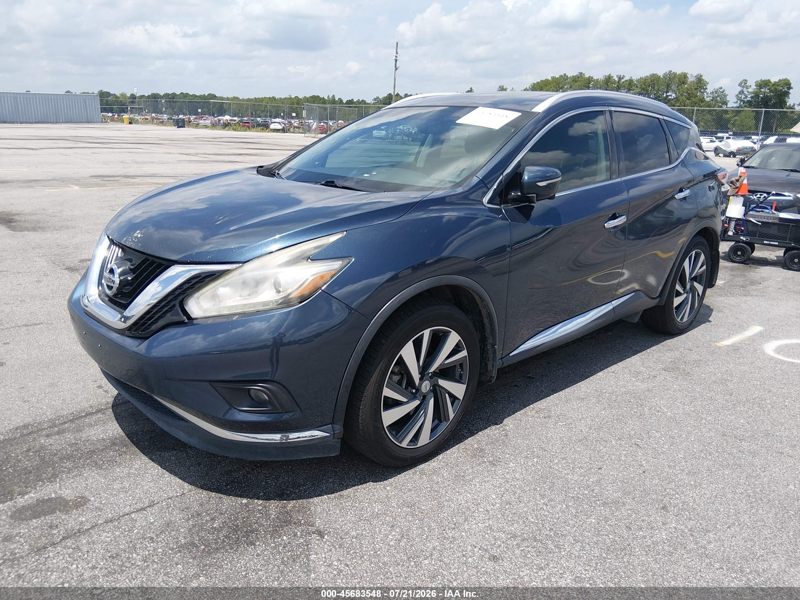 2015 Nissan Murano Platinum Blue vin: 5N1AZ2MH5FN221199