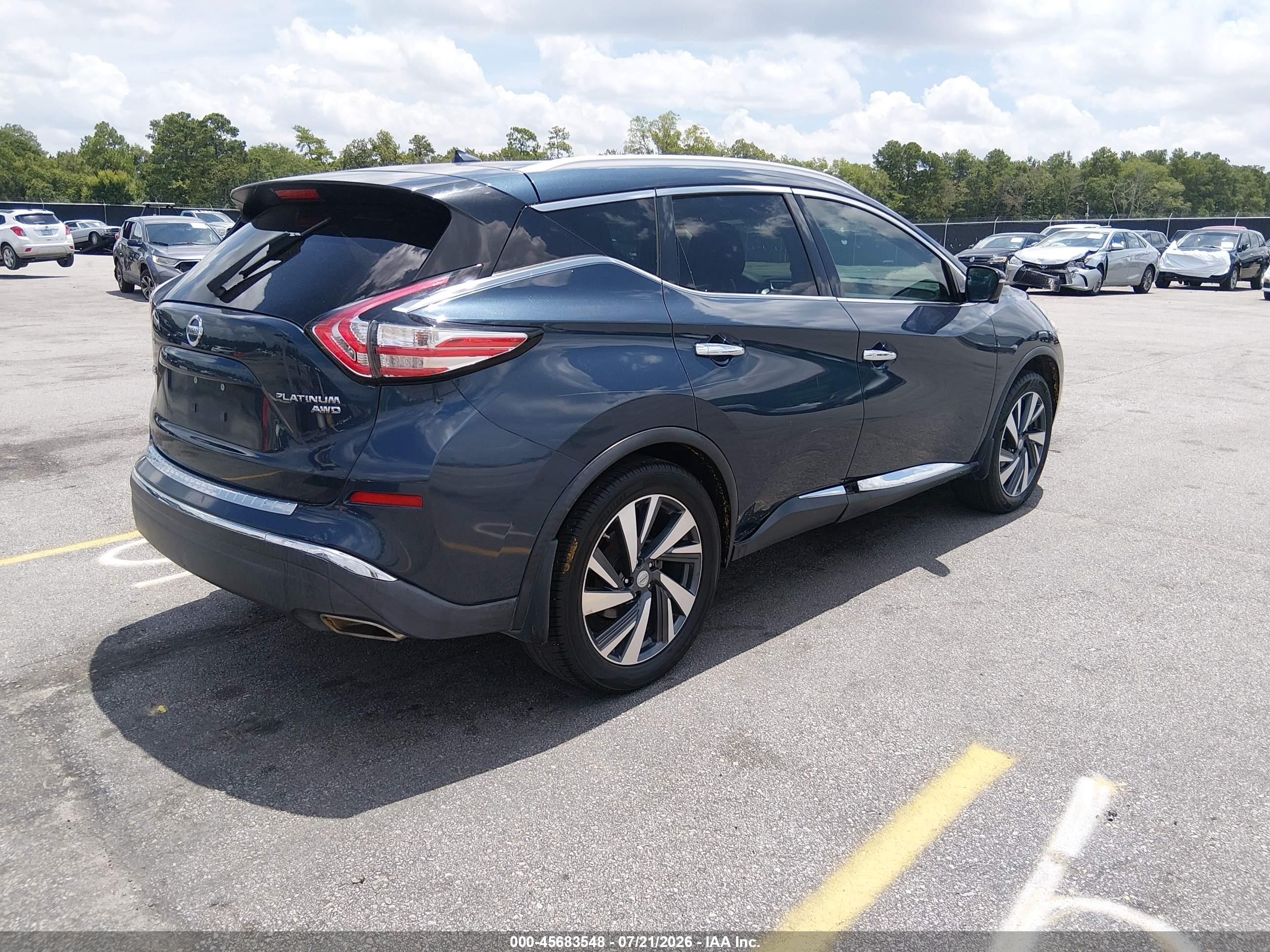 2015 Nissan Murano Platinum Blue vin: 5N1AZ2MH5FN221199