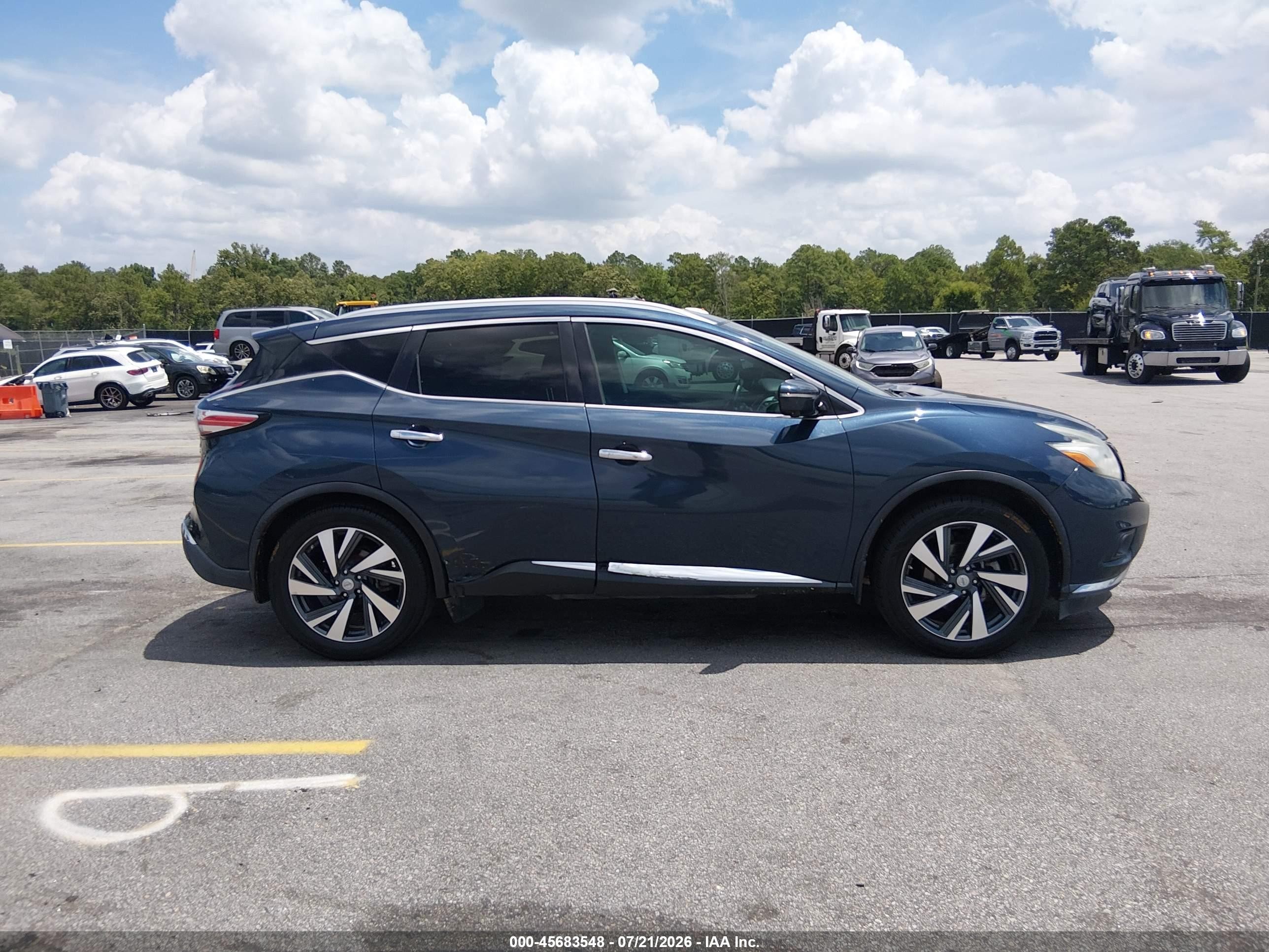 2015 Nissan Murano Platinum Blue vin: 5N1AZ2MH5FN221199