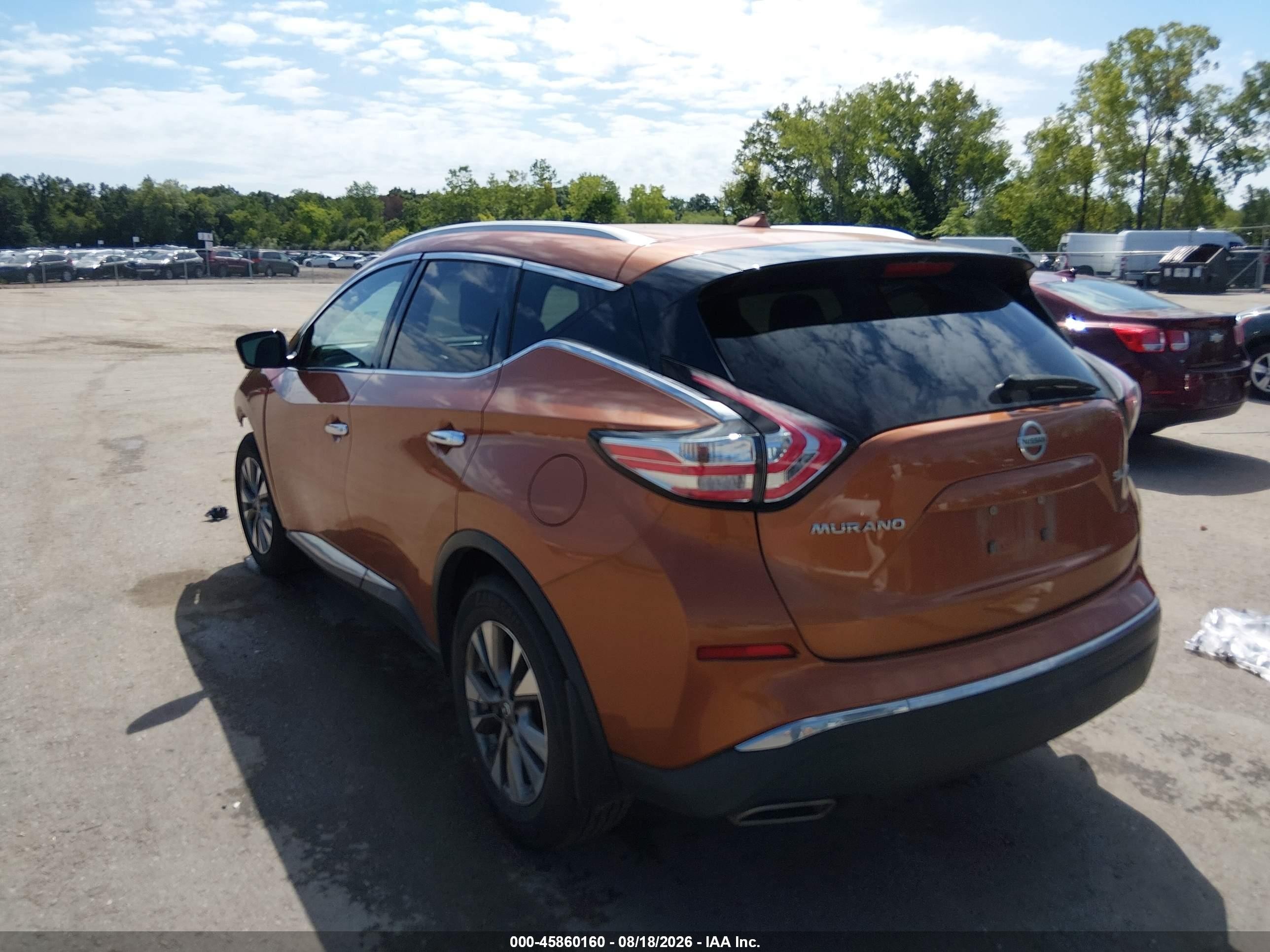 2015 Nissan Murano Sl Orange vin: 5N1AZ2MH5FN227178