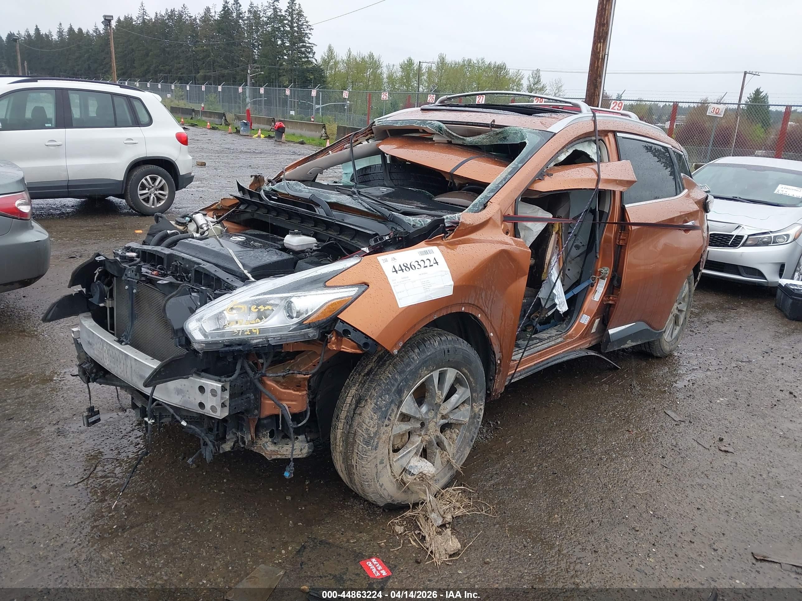 2015 Nissan Murano Platinum/s/sl/sv Orange vin: 5N1AZ2MH5FN237001