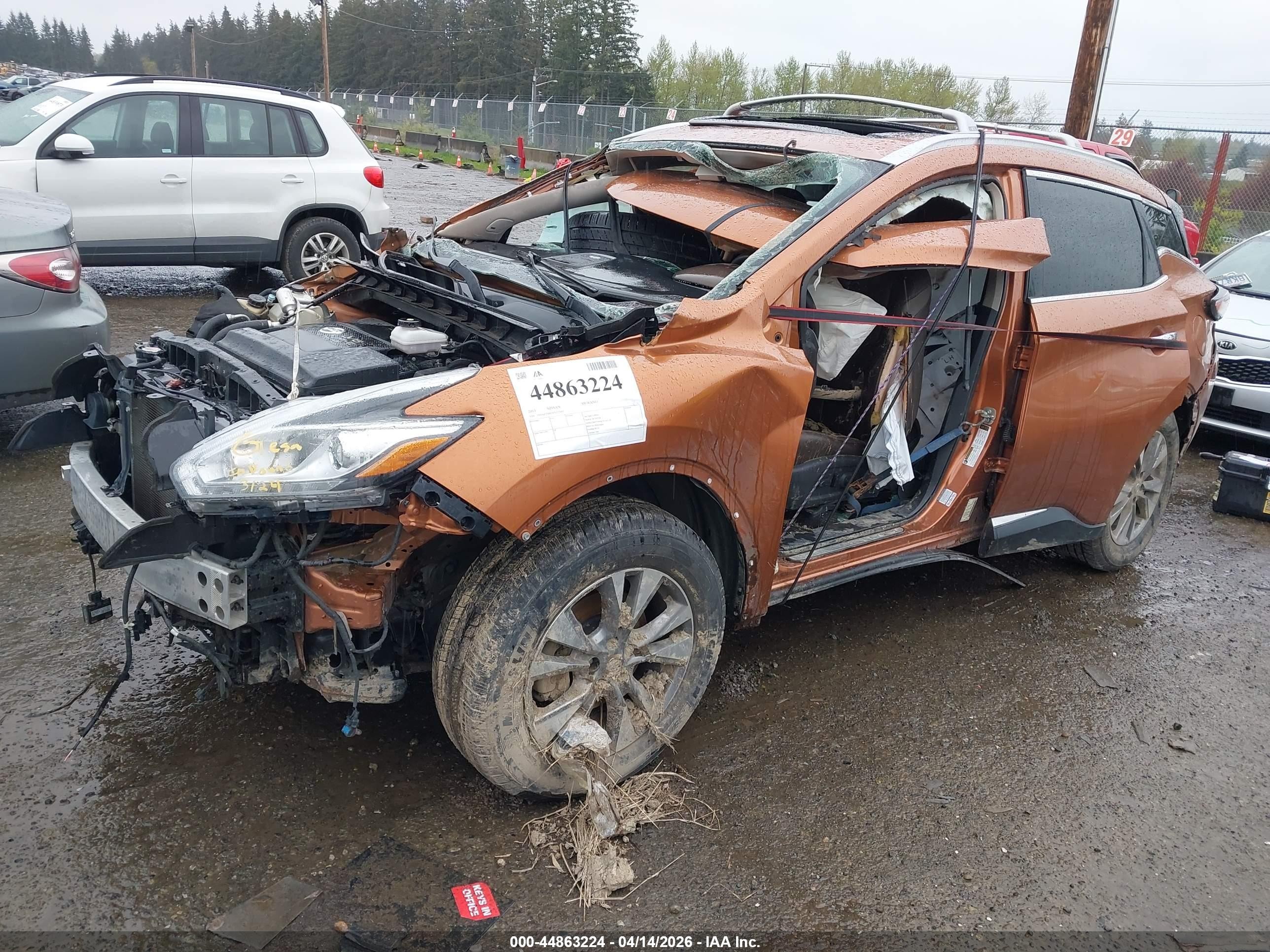 2015 Nissan Murano Platinum/s/sl/sv Orange vin: 5N1AZ2MH5FN237001