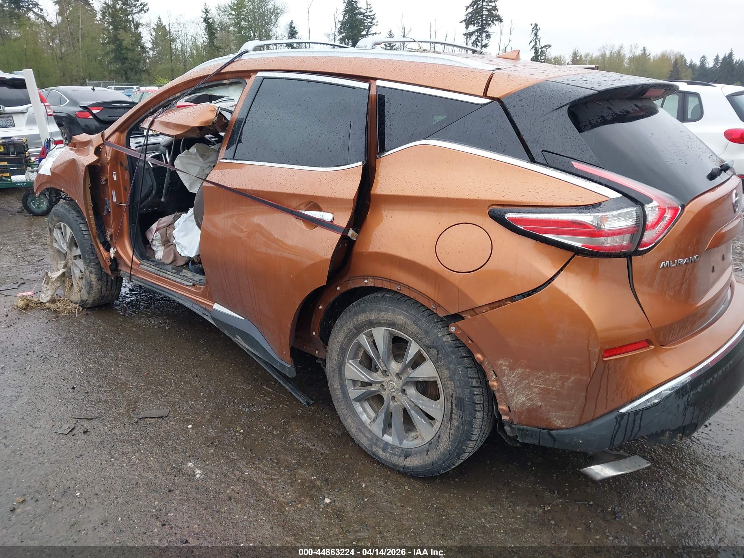 2015 Nissan Murano Platinum/s/sl/sv Orange vin: 5N1AZ2MH5FN237001