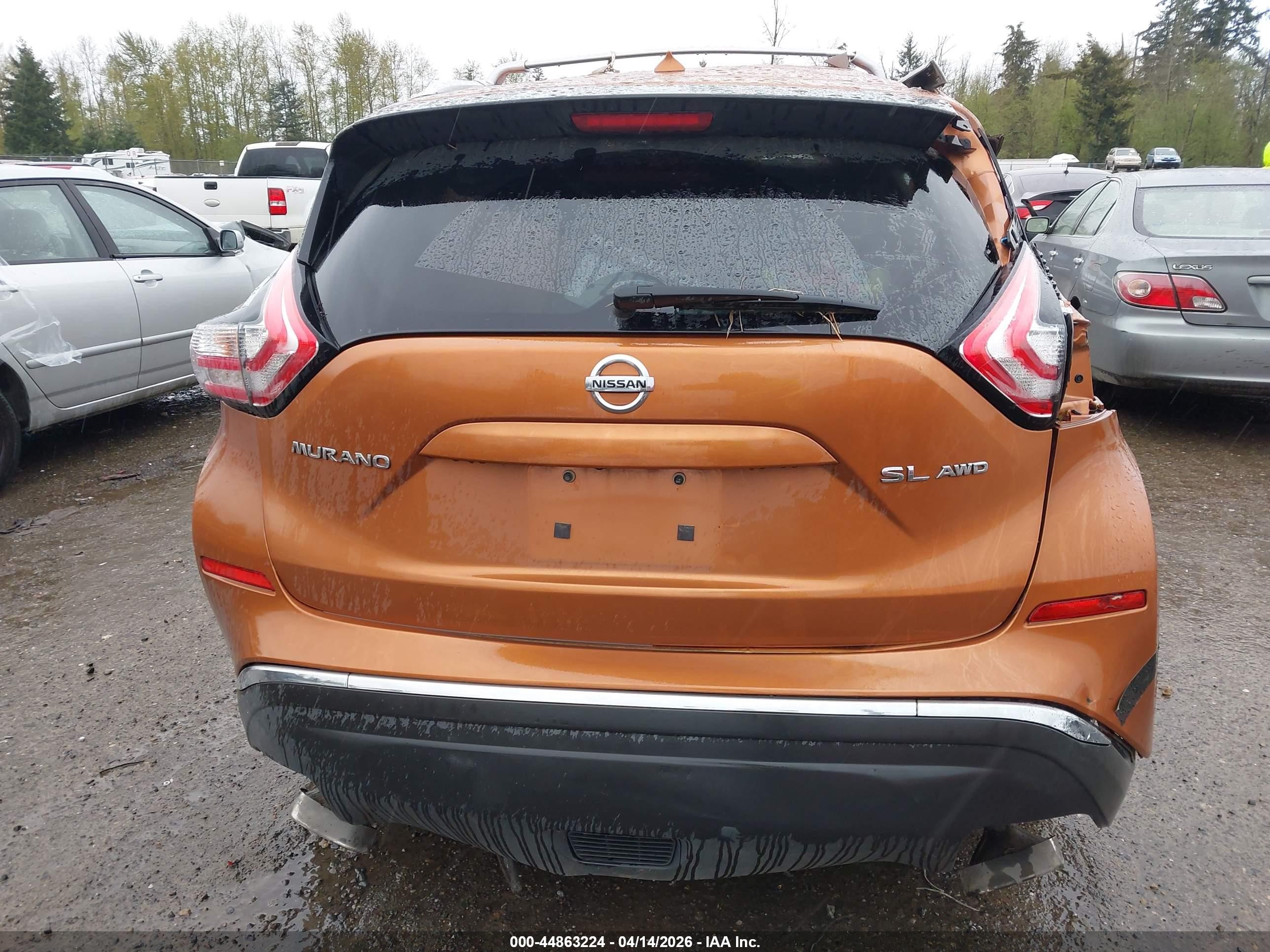 2015 Nissan Murano Platinum/s/sl/sv Orange vin: 5N1AZ2MH5FN237001