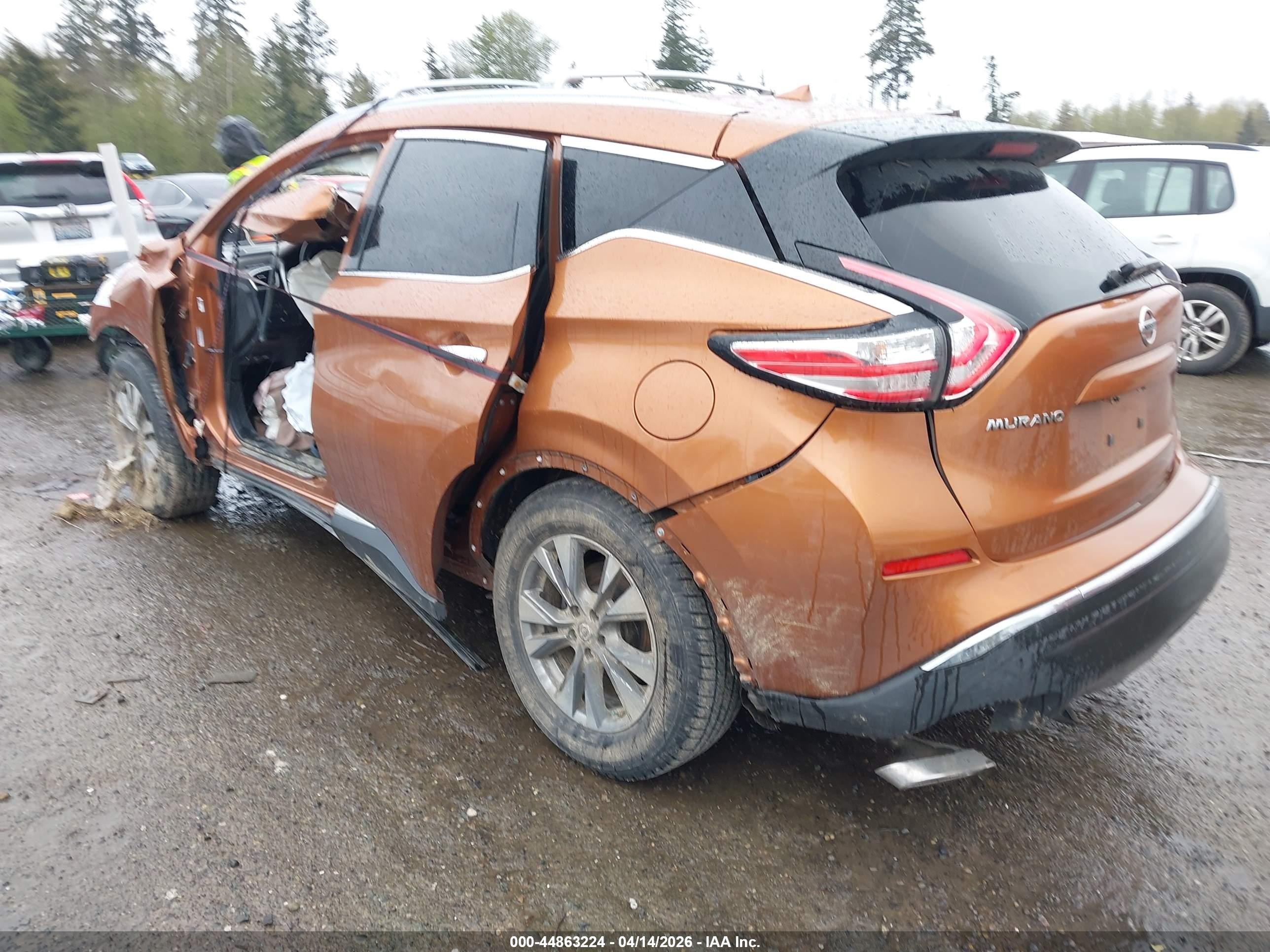 2015 Nissan Murano Platinum/s/sl/sv Orange vin: 5N1AZ2MH5FN237001