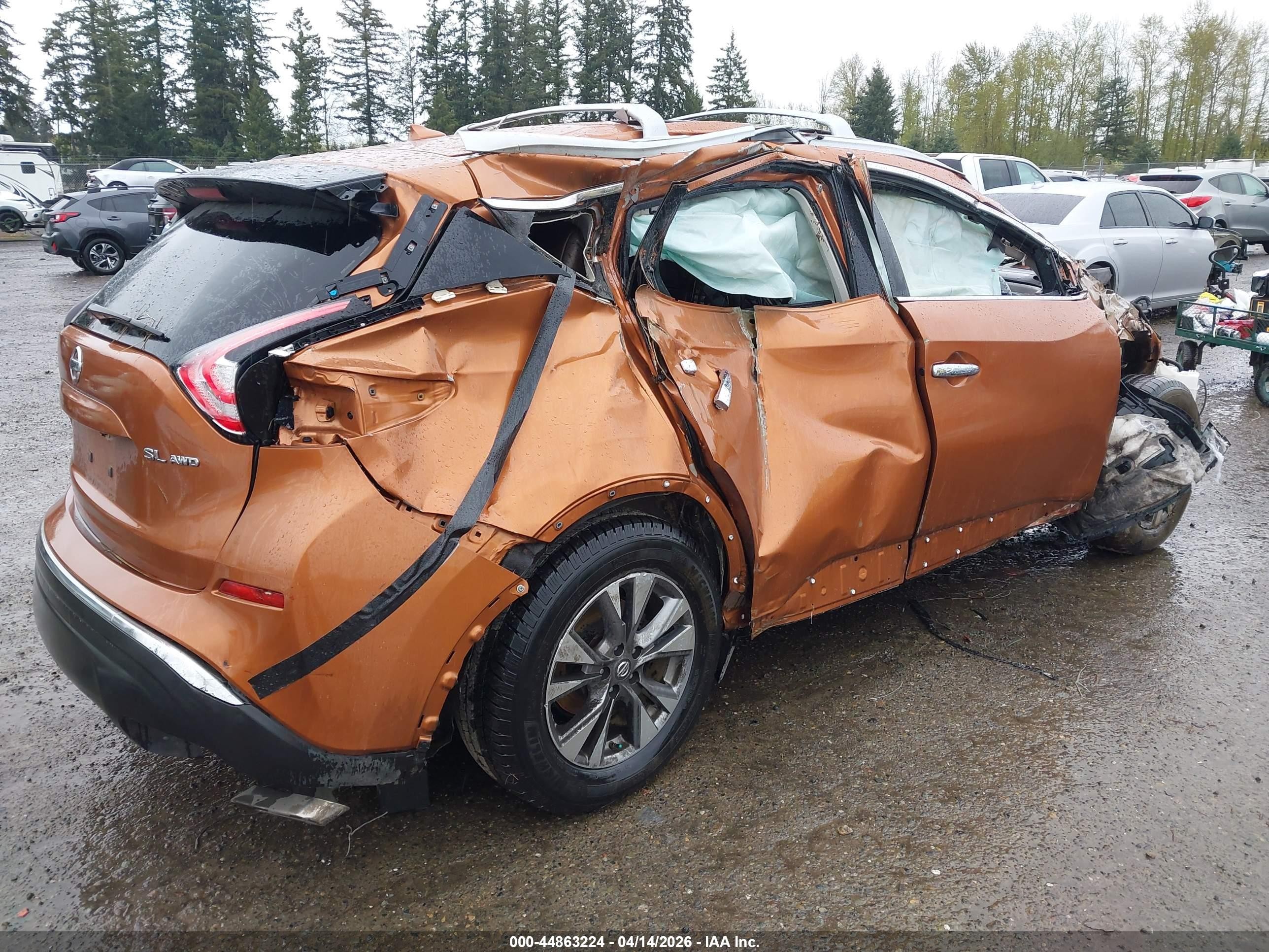 2015 Nissan Murano Platinum/s/sl/sv Orange vin: 5N1AZ2MH5FN237001