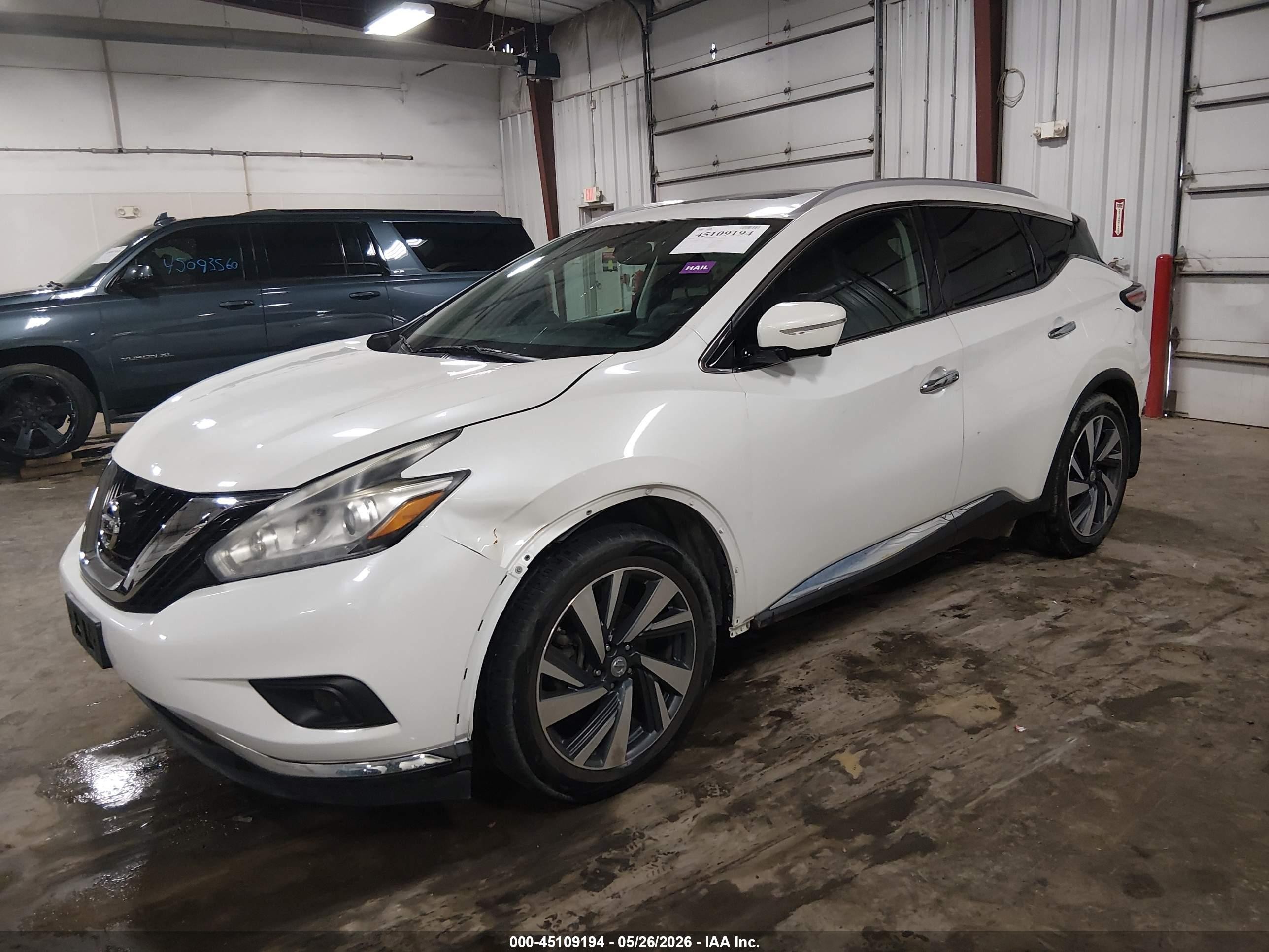 2015 Nissan Murano Platinum White vin: 5N1AZ2MH5FN259385