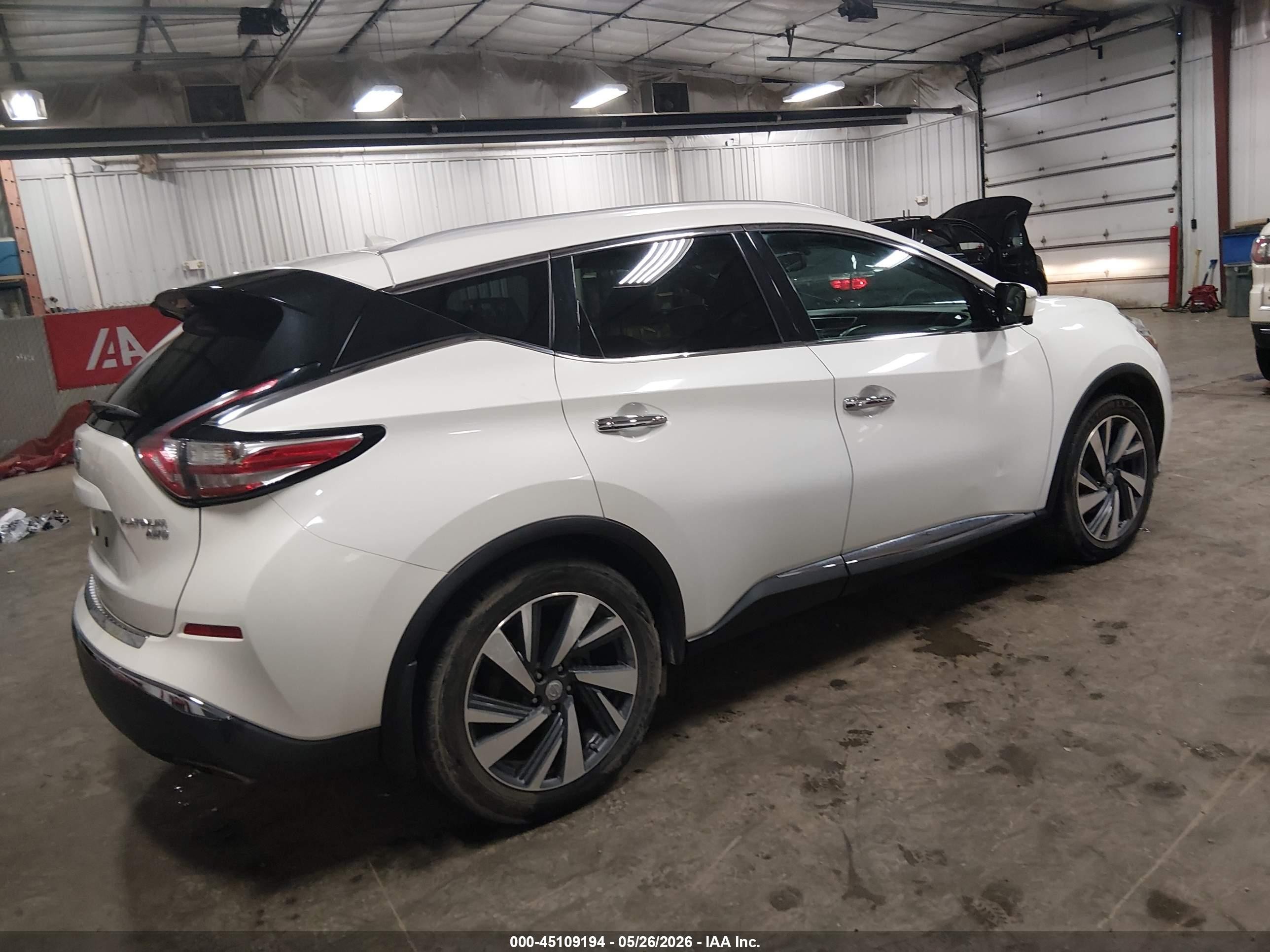 2015 Nissan Murano Platinum White vin: 5N1AZ2MH5FN259385