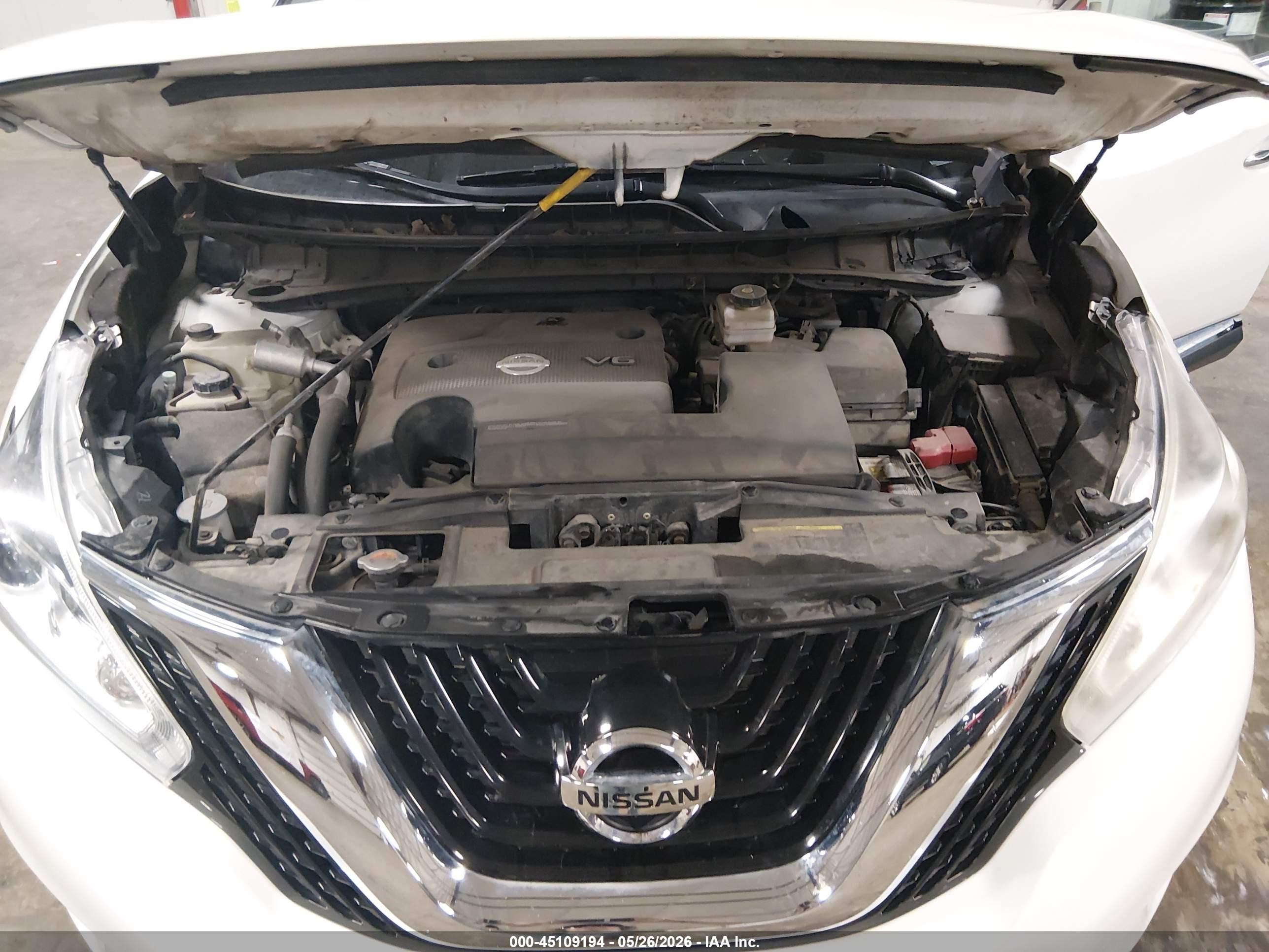 2015 Nissan Murano Platinum White vin: 5N1AZ2MH5FN259385