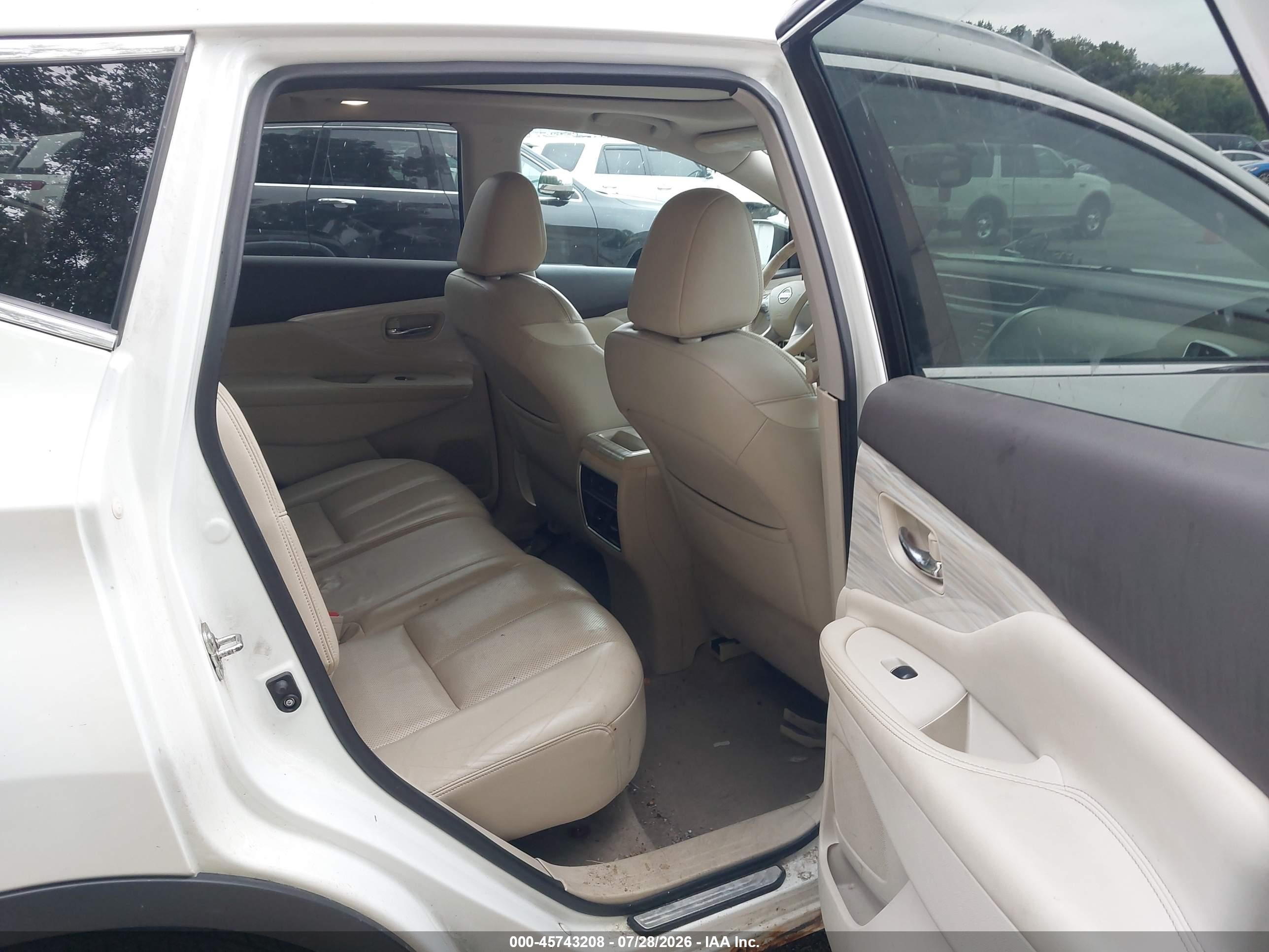 2015 Nissan Murano Platinum/s/sl/sv White vin: 5N1AZ2MH5FN286229