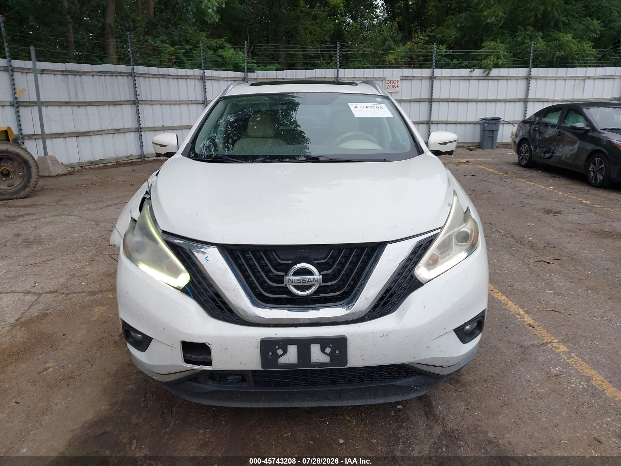 2015 Nissan Murano Platinum/s/sl/sv White vin: 5N1AZ2MH5FN286229