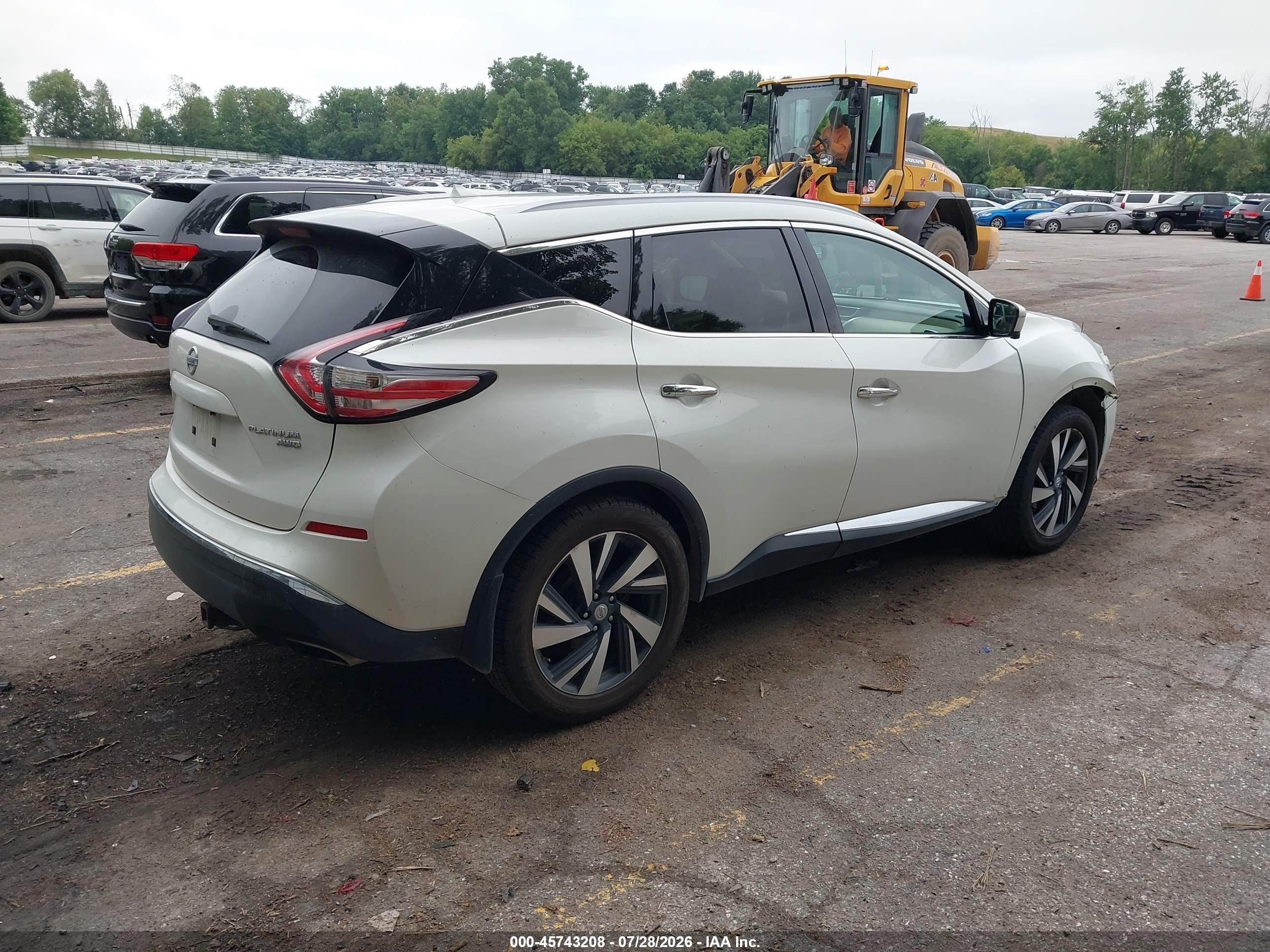 2015 Nissan Murano Platinum/s/sl/sv White vin: 5N1AZ2MH5FN286229