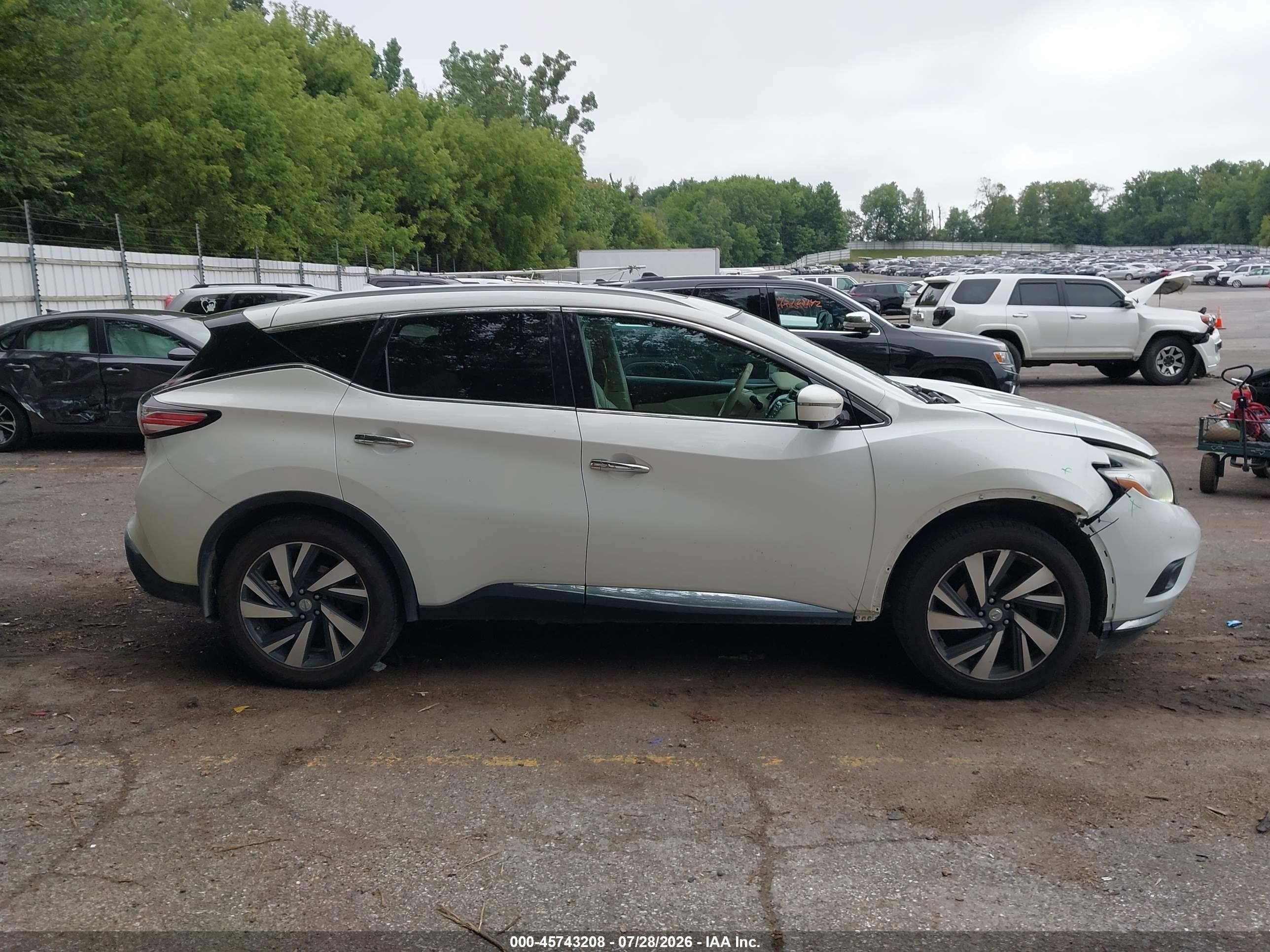 2015 Nissan Murano Platinum/s/sl/sv White vin: 5N1AZ2MH5FN286229