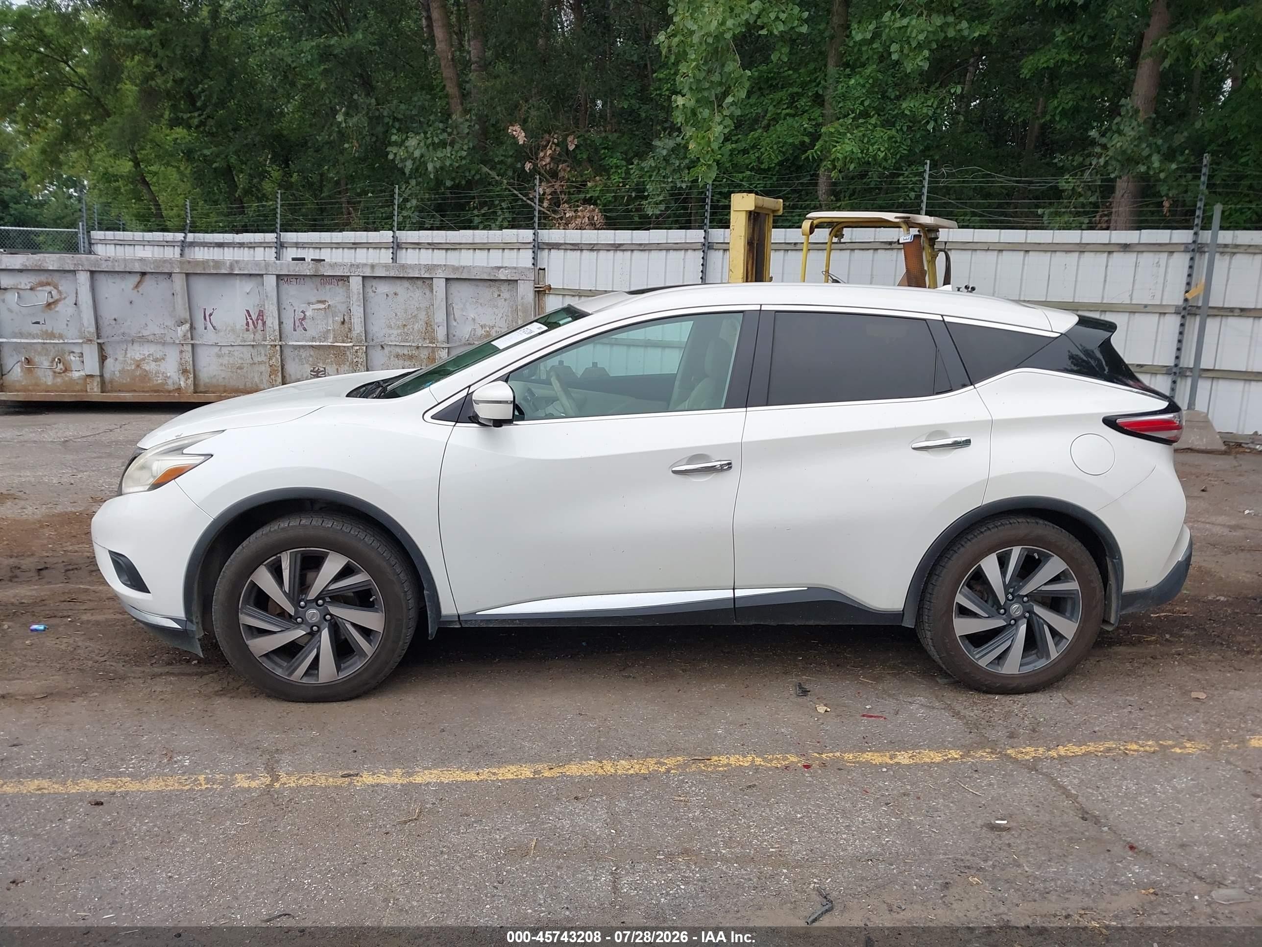 2015 Nissan Murano Platinum/s/sl/sv White vin: 5N1AZ2MH5FN286229