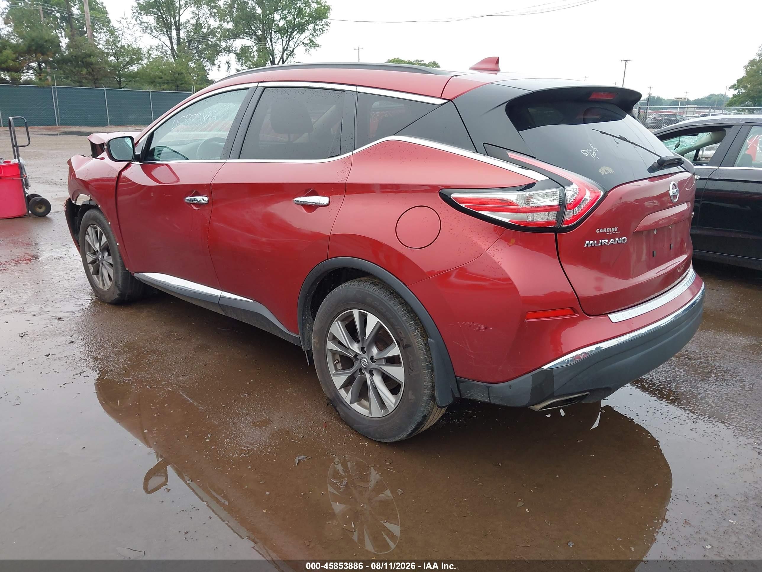 2017 Nissan Murano Sv Красный vin: 5N1AZ2MH5HN149620