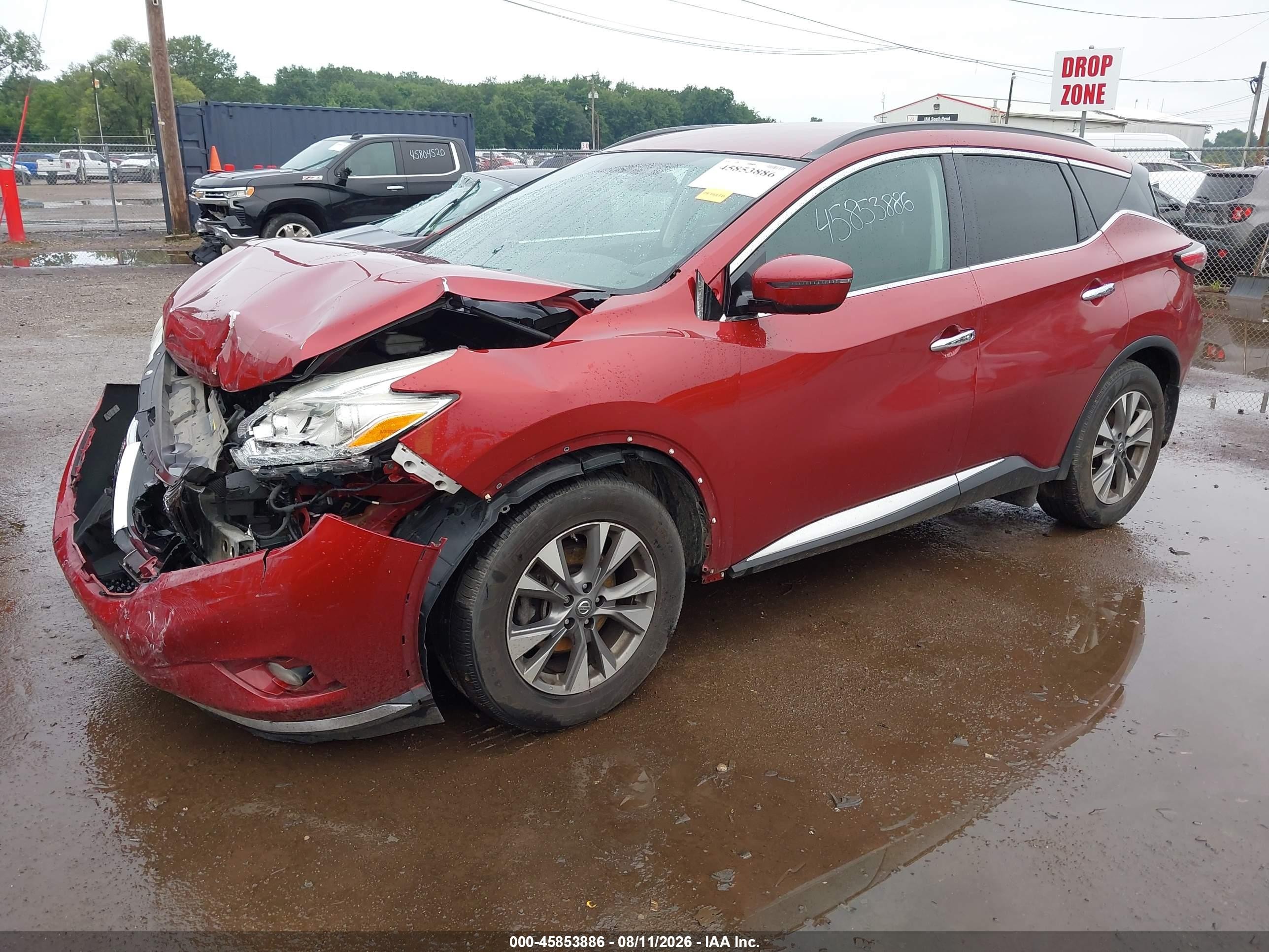 2017 Nissan Murano Sv Красный vin: 5N1AZ2MH5HN149620