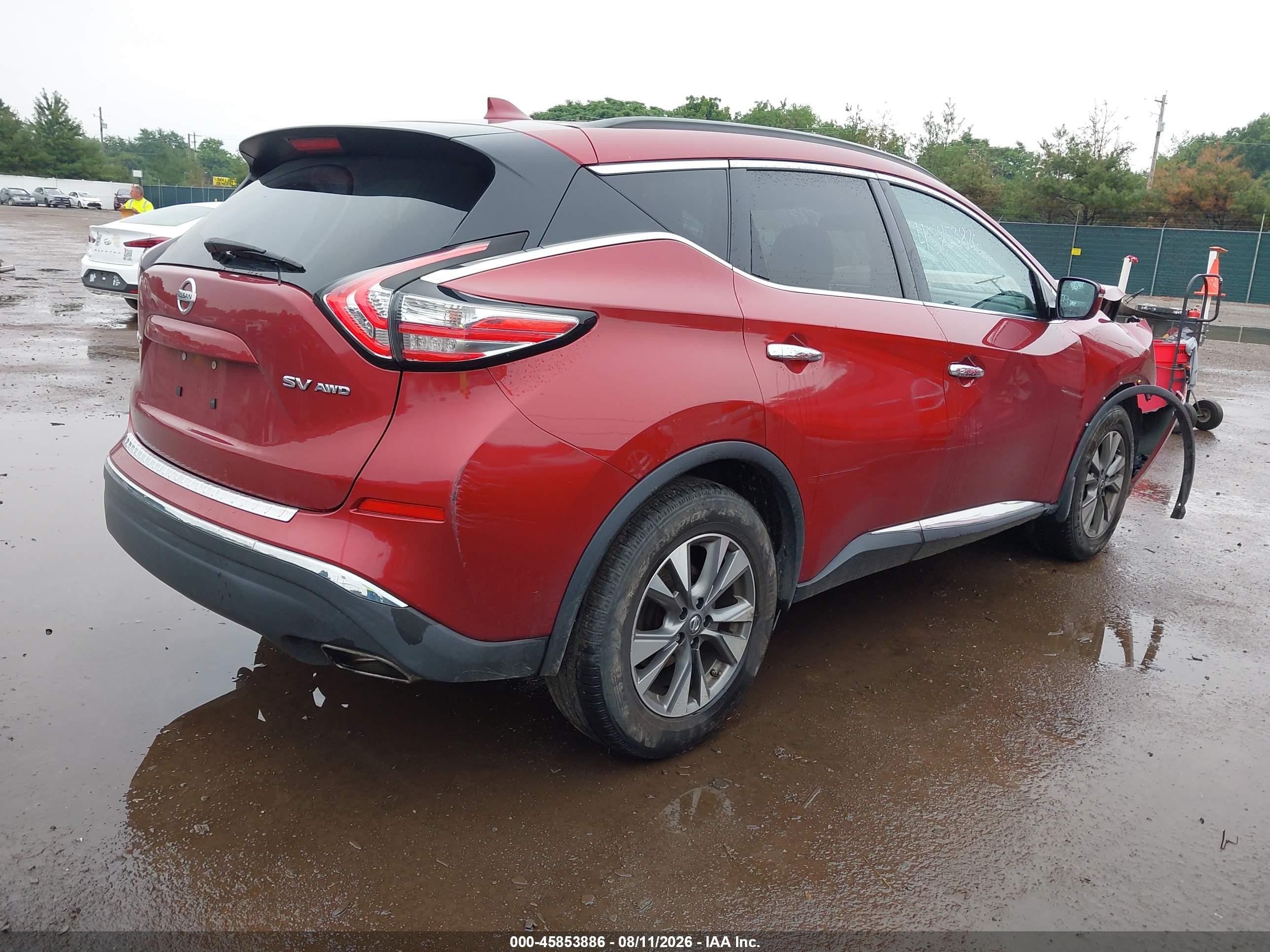 2017 Nissan Murano Sv Красный vin: 5N1AZ2MH5HN149620