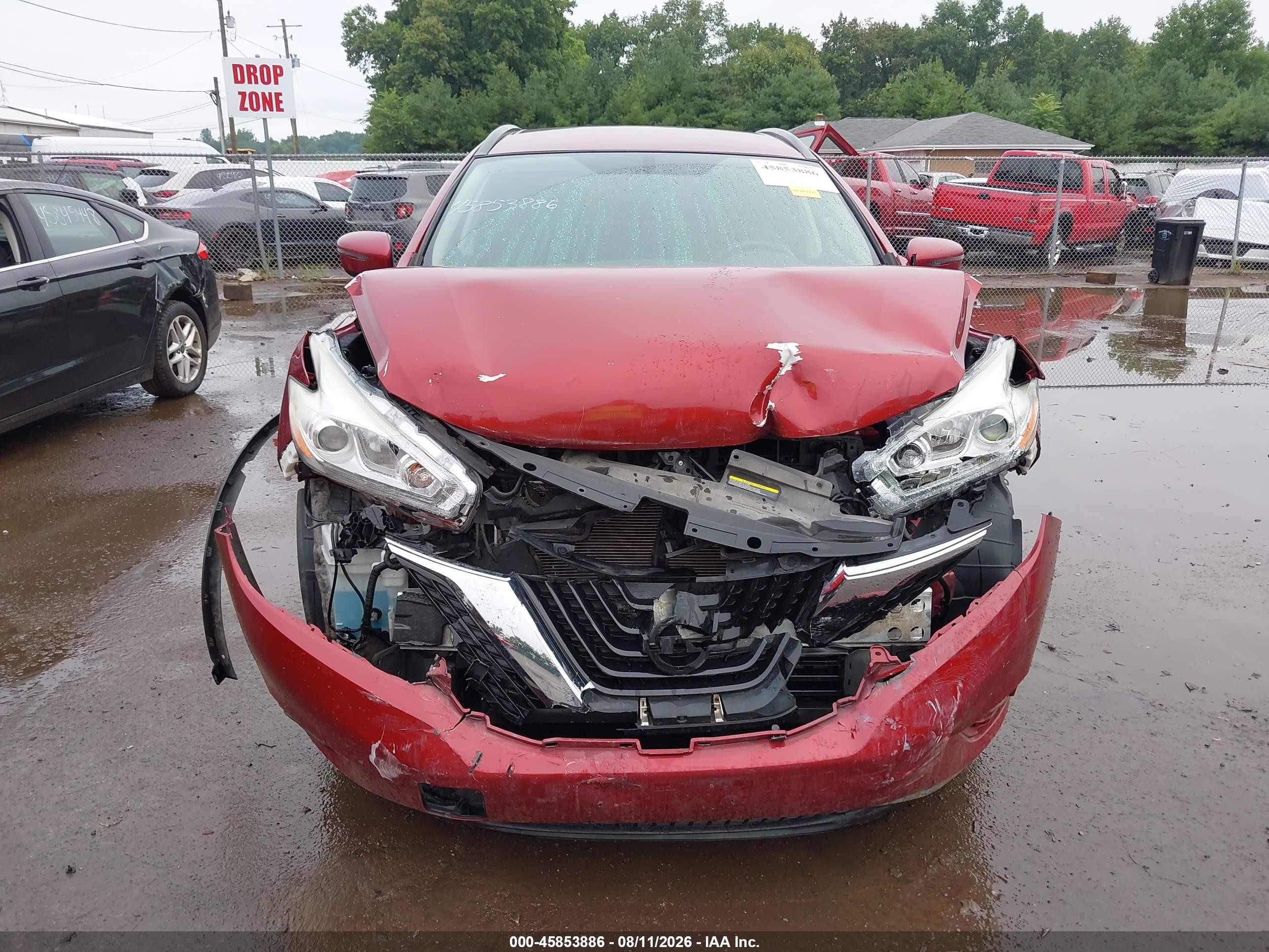 2017 Nissan Murano Sv Красный vin: 5N1AZ2MH5HN149620