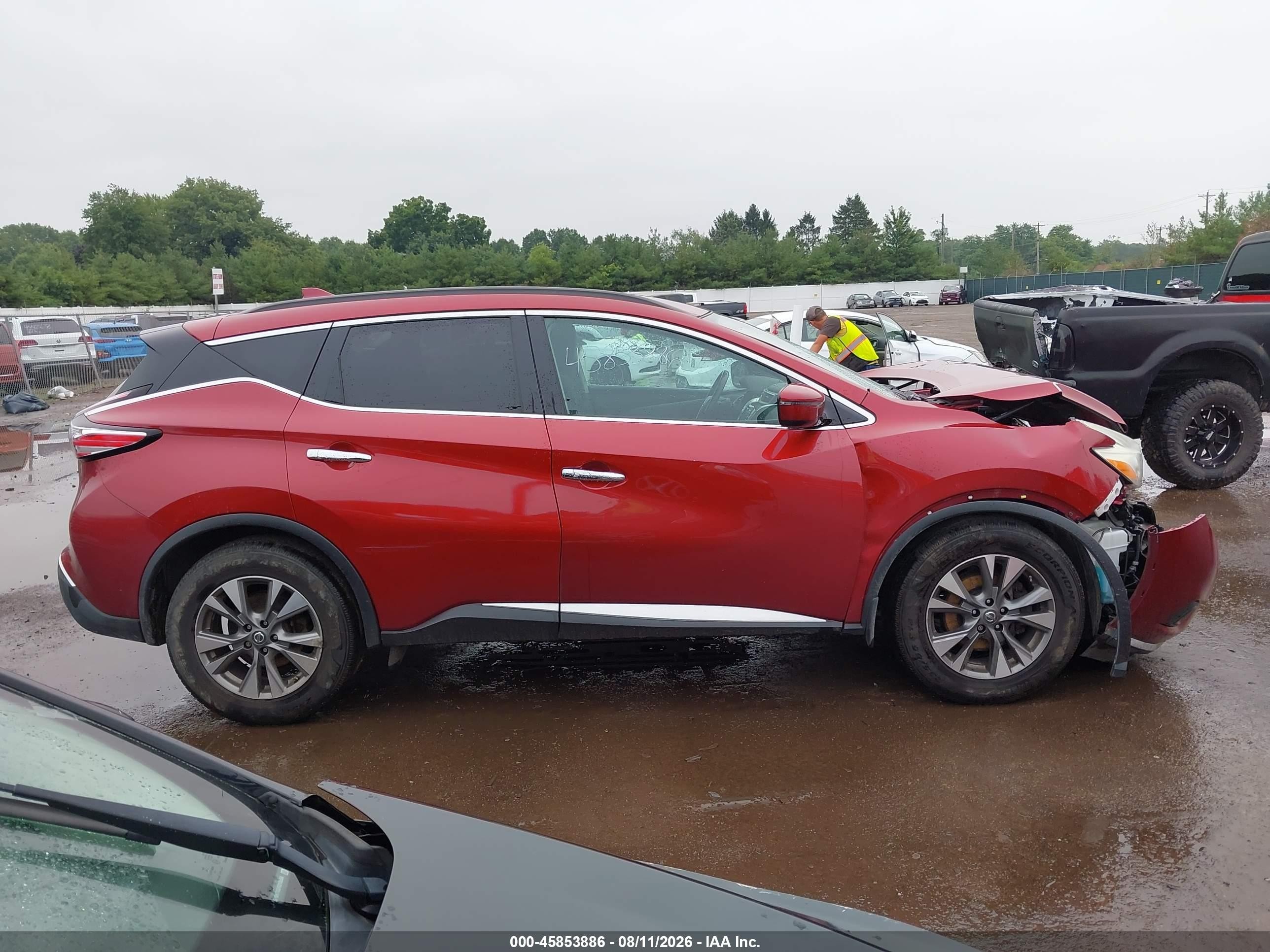 2017 Nissan Murano Sv Красный vin: 5N1AZ2MH5HN149620