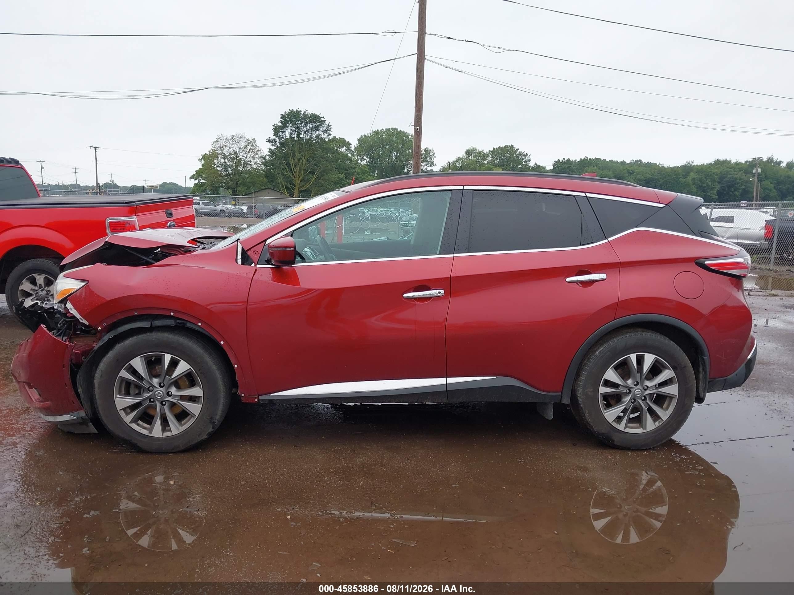 2017 Nissan Murano Sv Красный vin: 5N1AZ2MH5HN149620