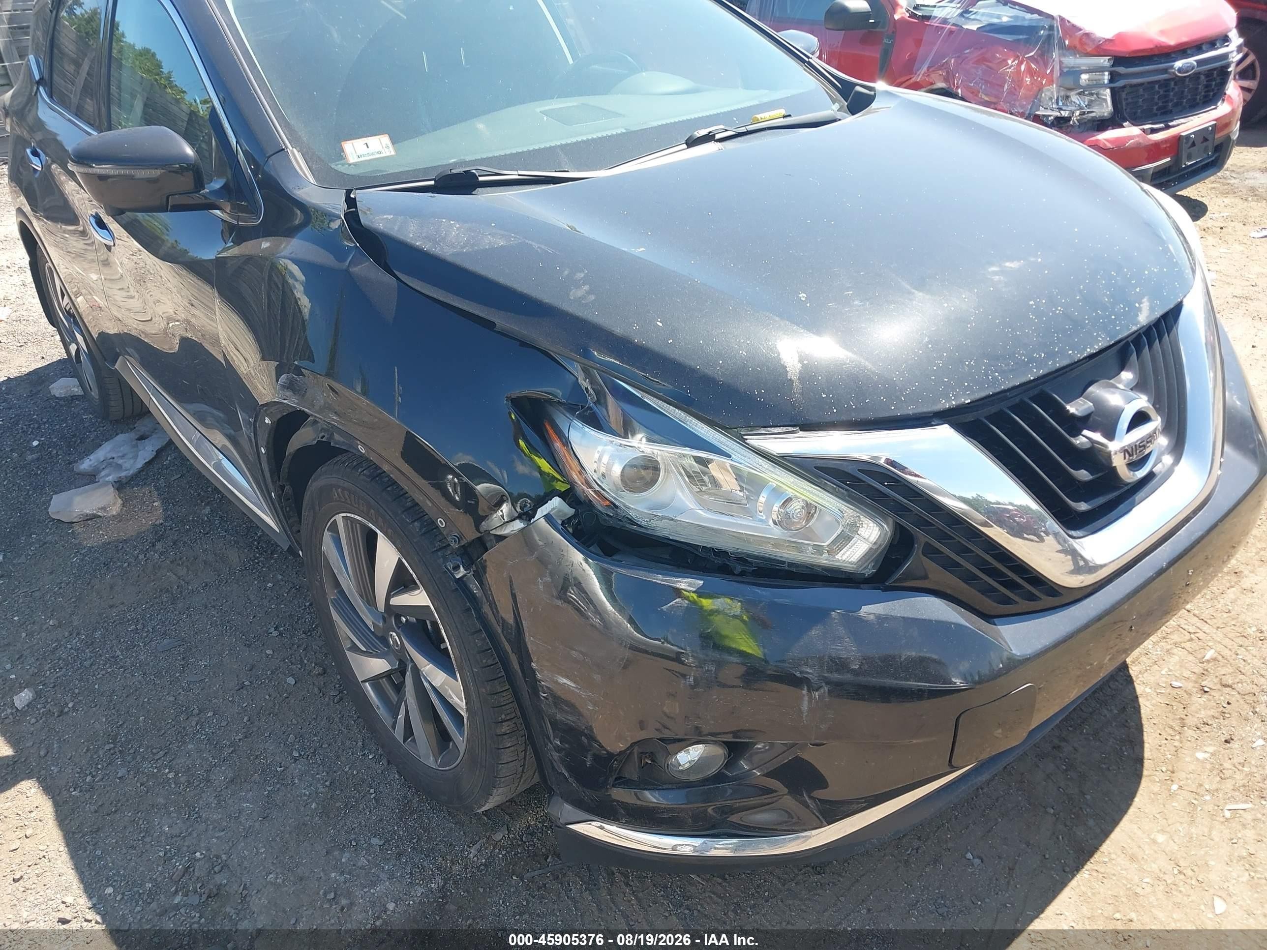 2017 Nissan Murano Platinum/s/sl/sv Black vin: 5N1AZ2MH5HN151786