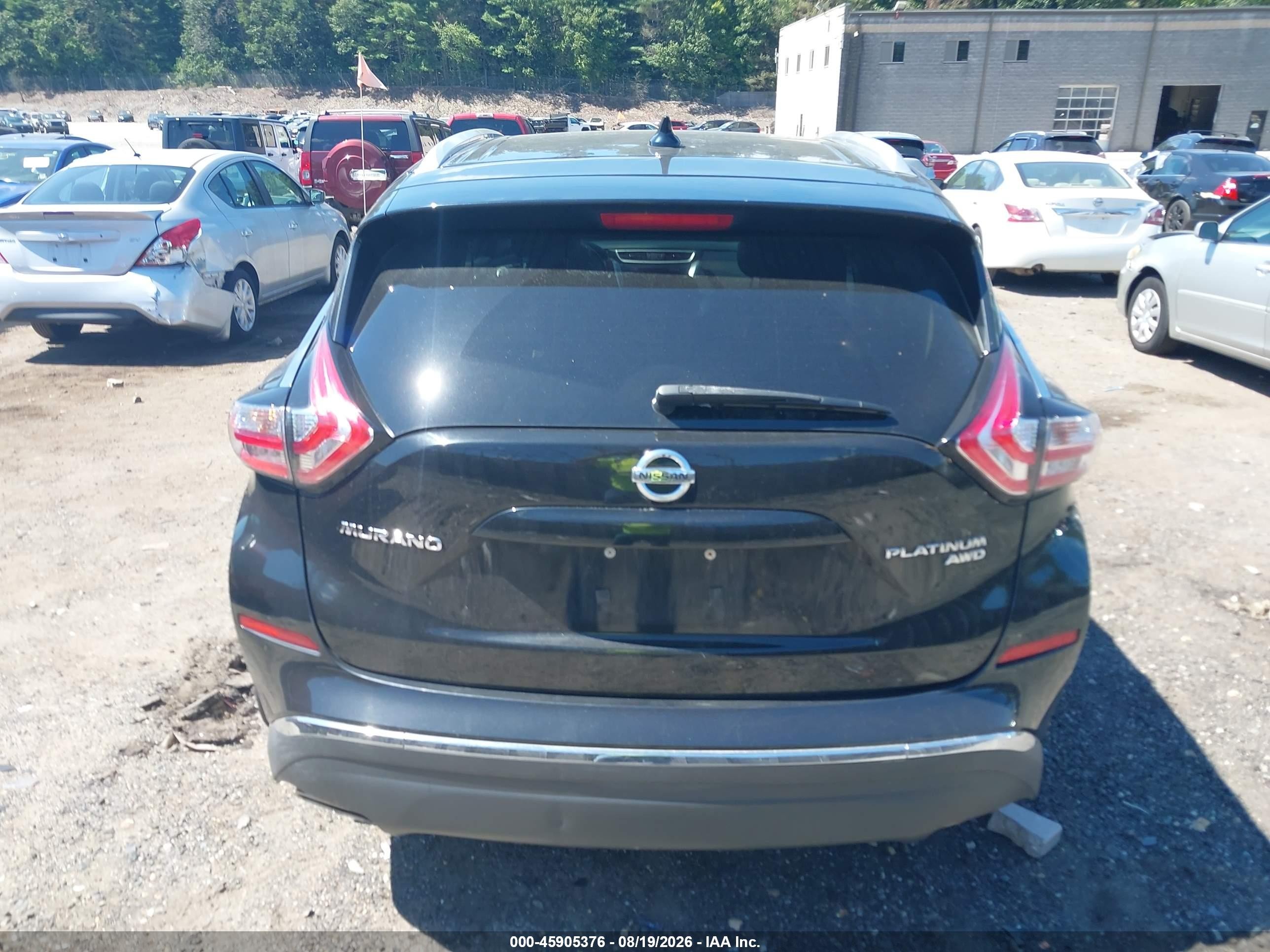 2017 Nissan Murano Platinum/s/sl/sv Black vin: 5N1AZ2MH5HN151786