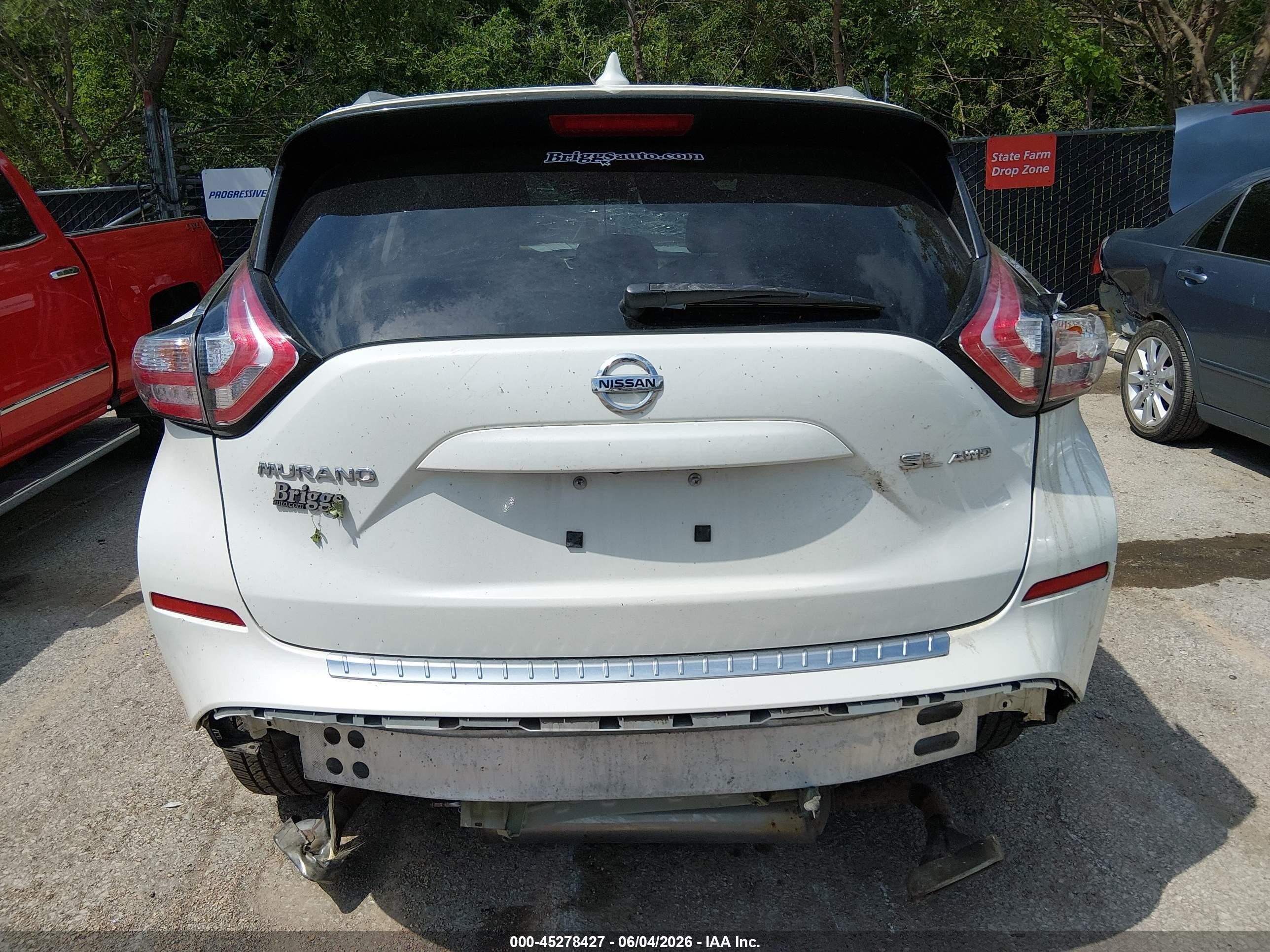 2018 Nissan Murano Sl White vin: 5N1AZ2MH5JN119295