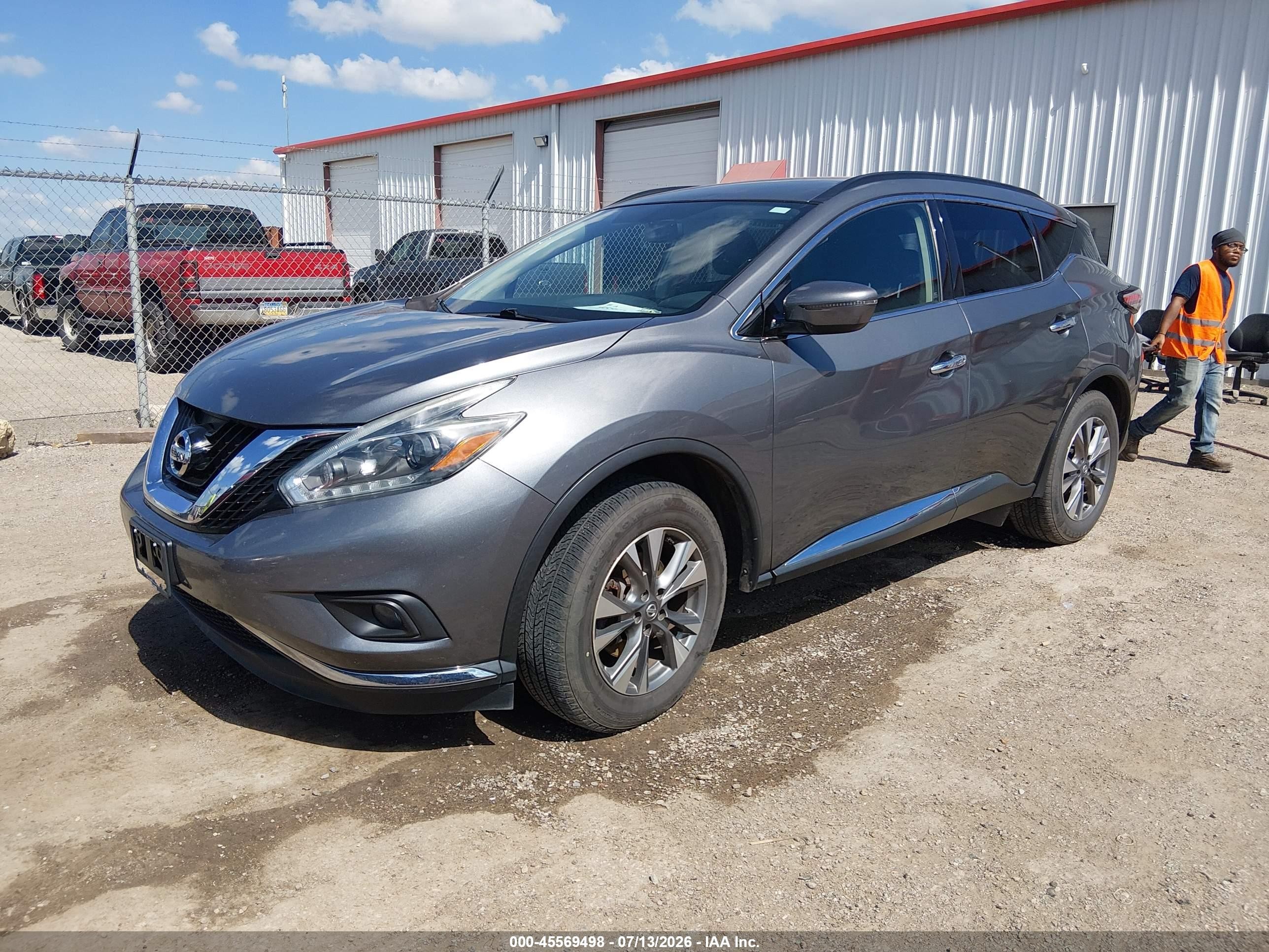 2018 Nissan Murano Sv Gray vin: 5N1AZ2MH5JN128529
