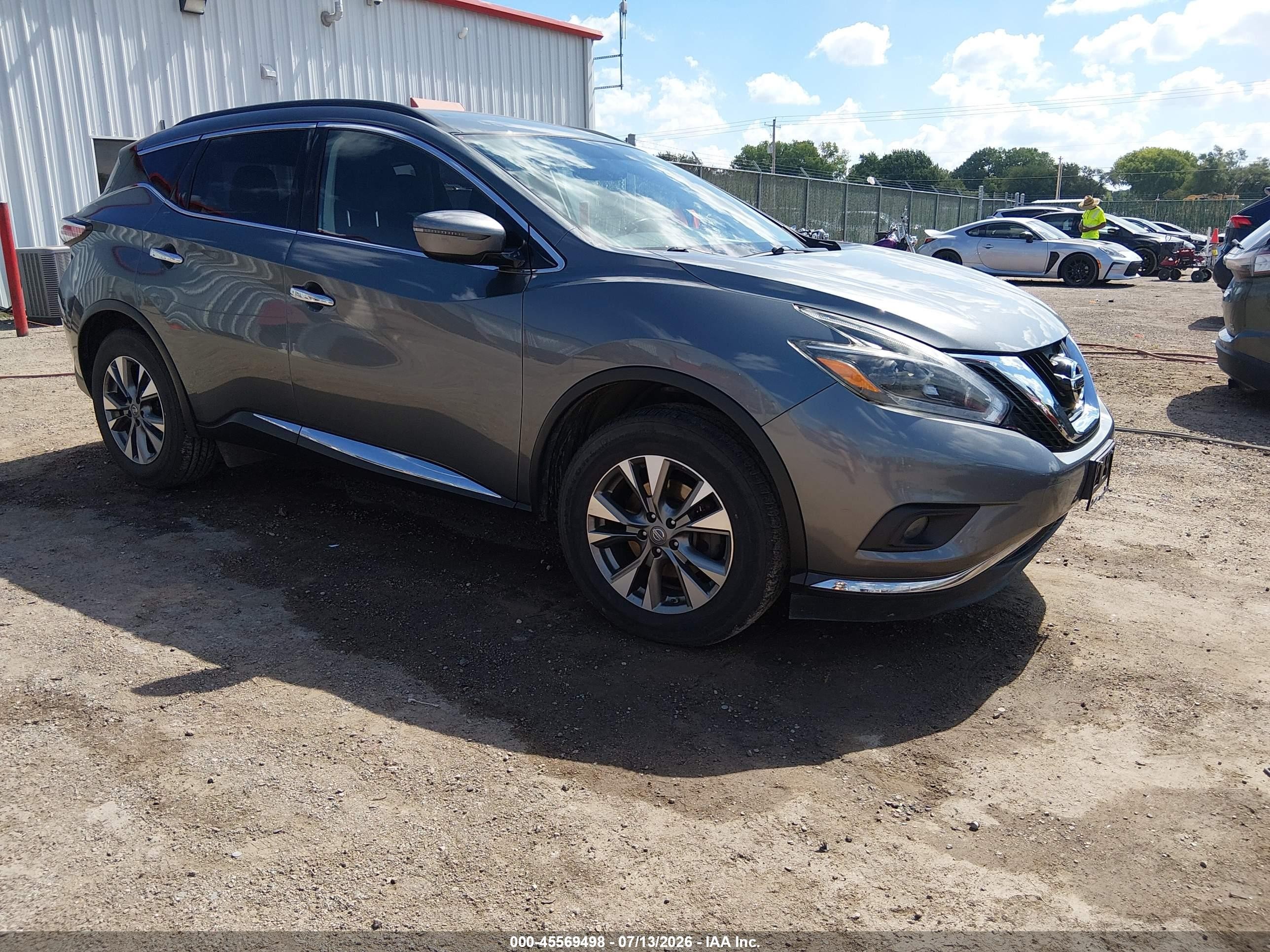 2018 Nissan Murano Sv Gray vin: 5N1AZ2MH5JN128529