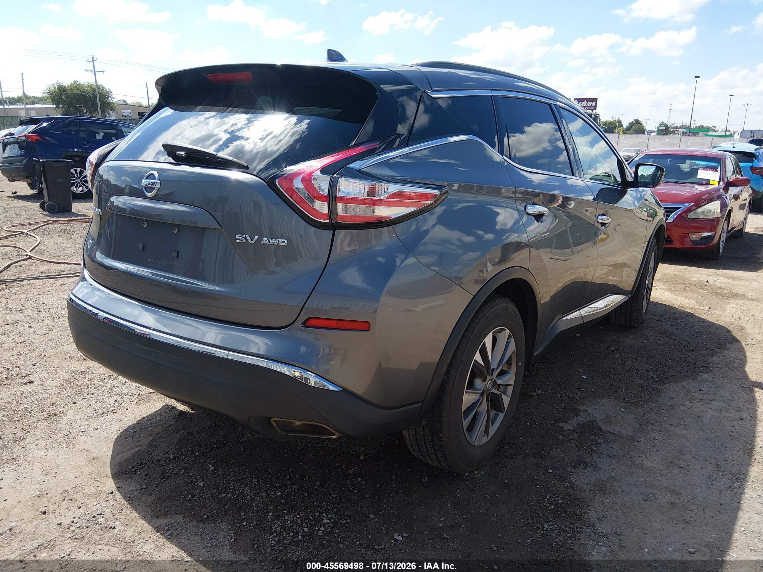 2018 Nissan Murano Sv Gray vin: 5N1AZ2MH5JN128529