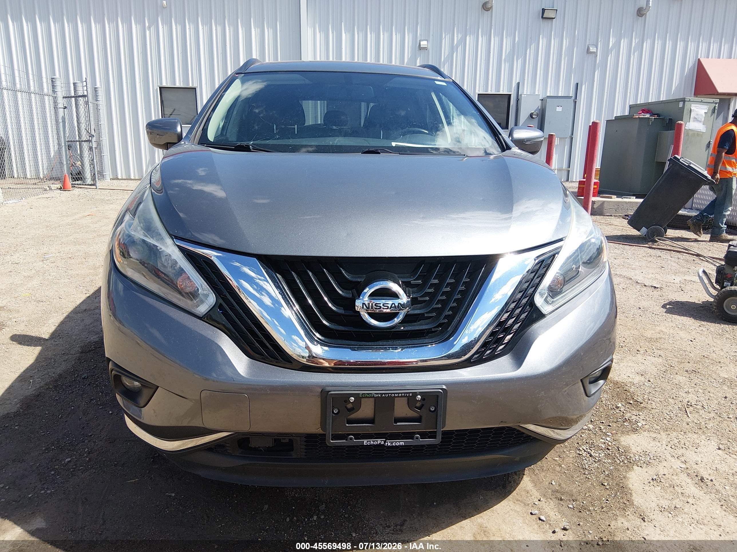 2018 Nissan Murano Sv Gray vin: 5N1AZ2MH5JN128529